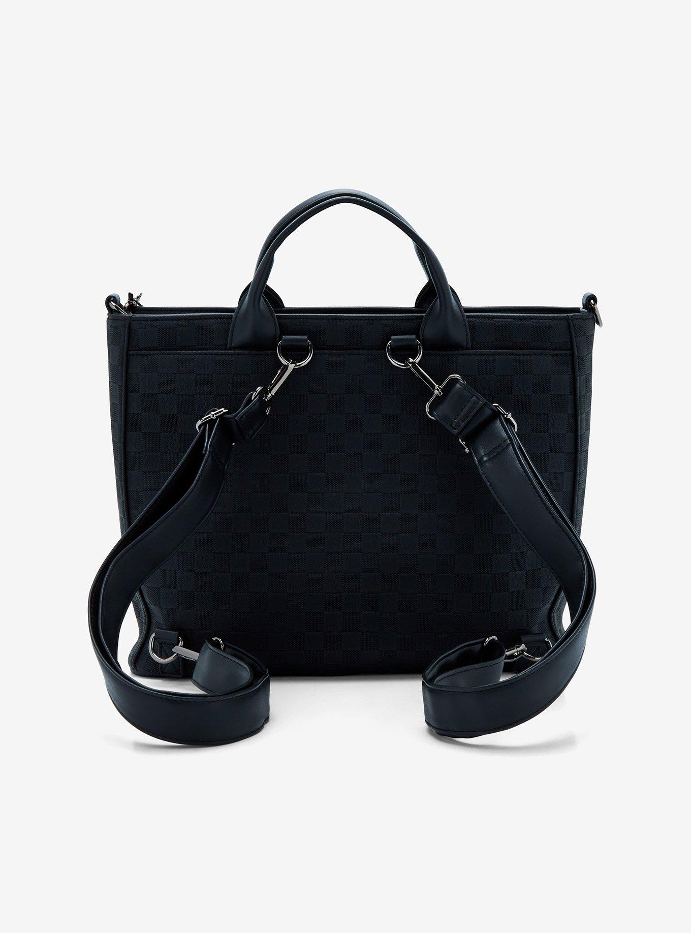 Loungefly Disney Mickey Mouse Black Checkered Convertible Tote Bag, , alternate - view 3