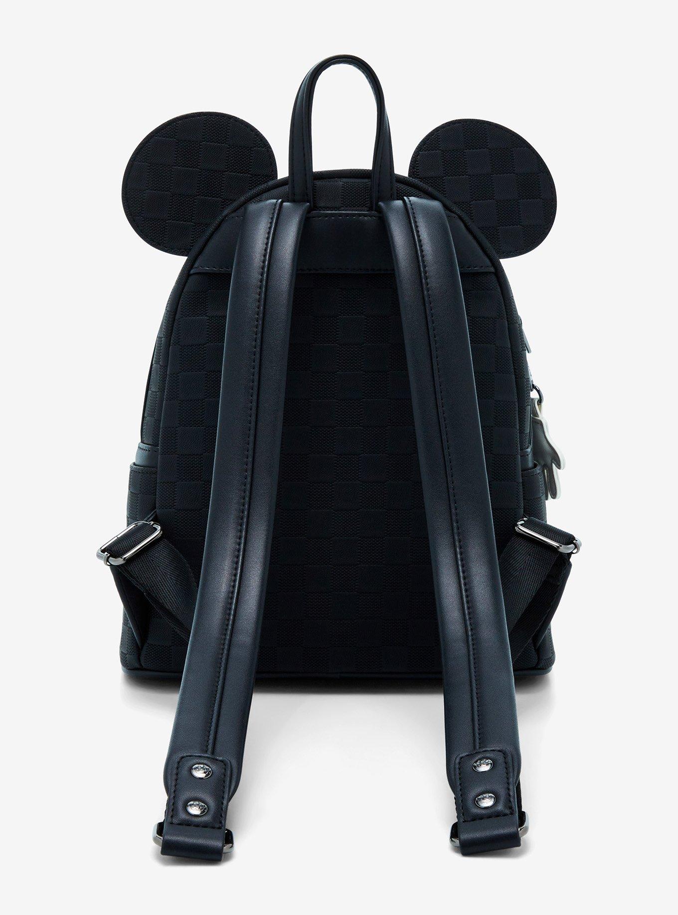 Loungefly Disney Mickey Mouse Black Checkered Figural Mini Backpack, , alternate - view 3