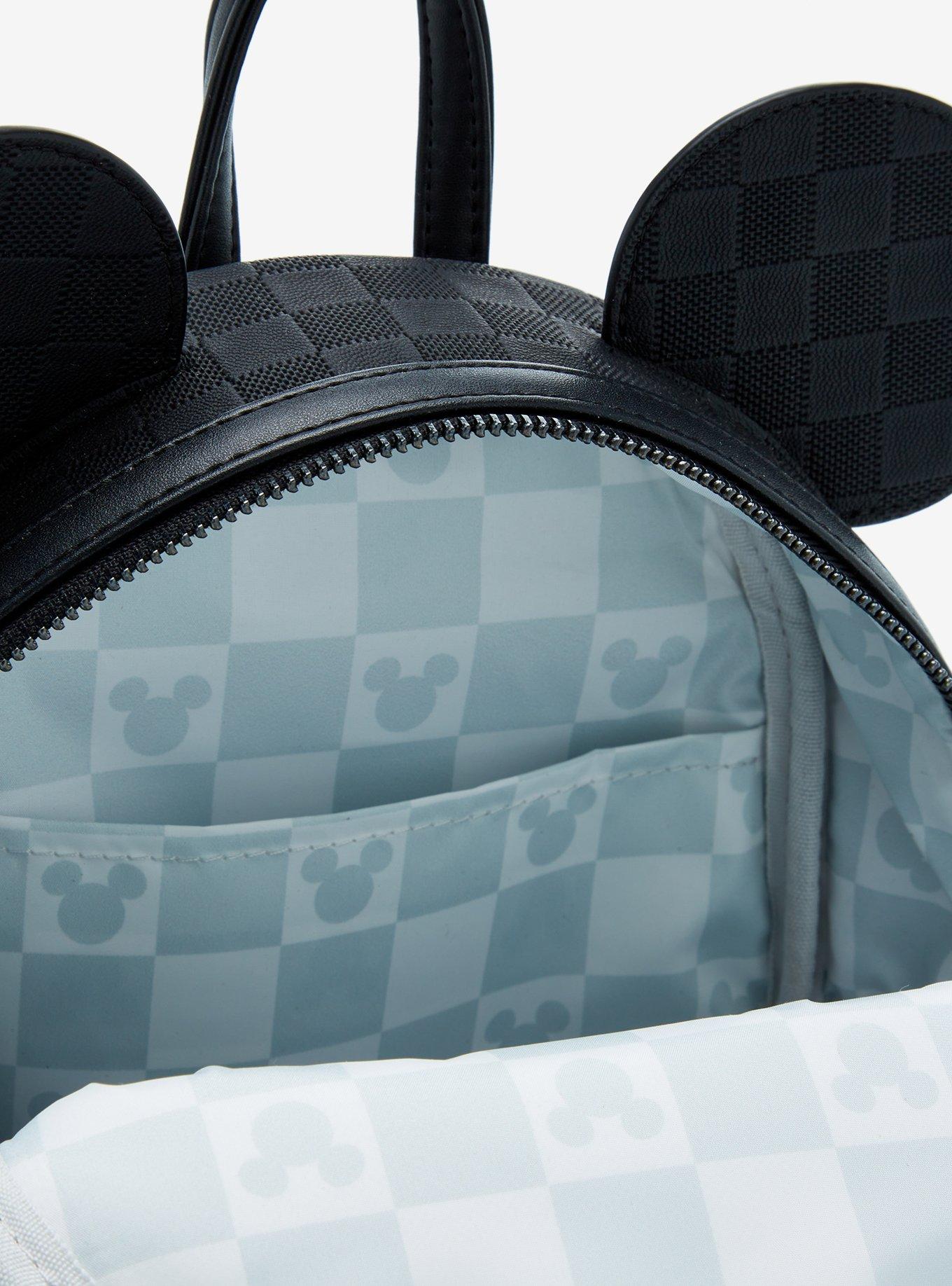 Loungefly Disney Mickey Mouse Black Checkered Figural Mini Backpack, , alternate - view 4
