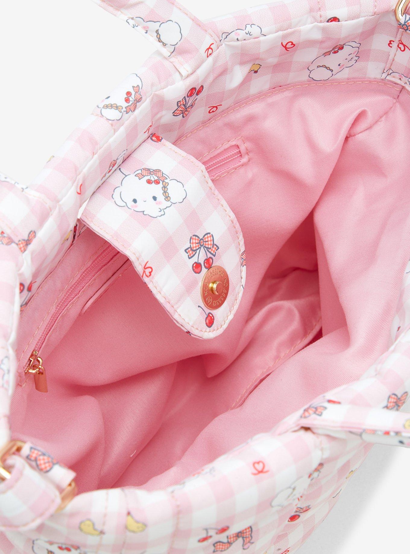 Cogimyun Gingham Cherry Puffer Shoulder Bag, , alternate