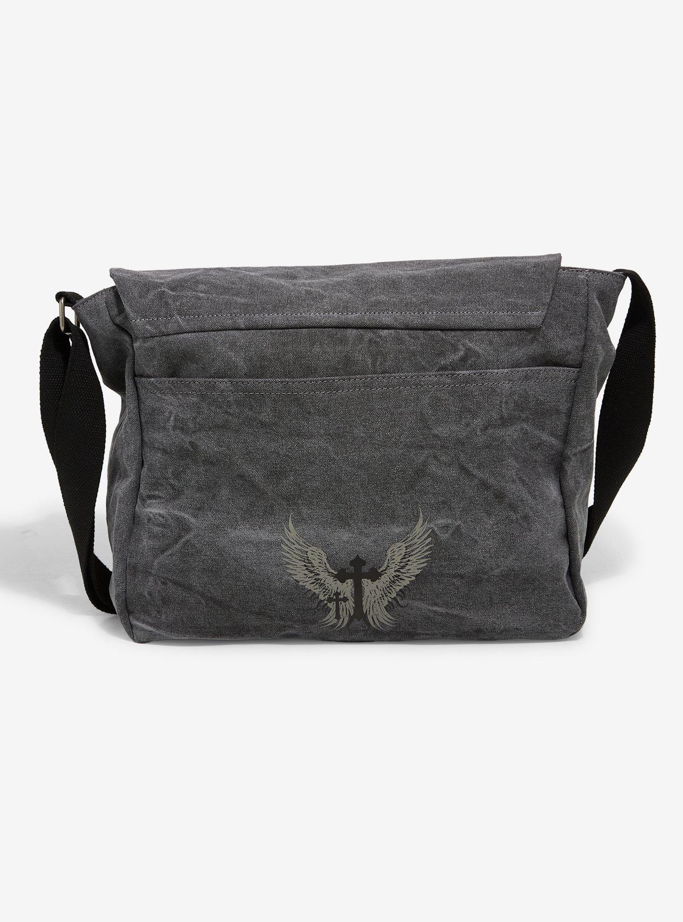 Winged Skull Messenger Bag, , alternate