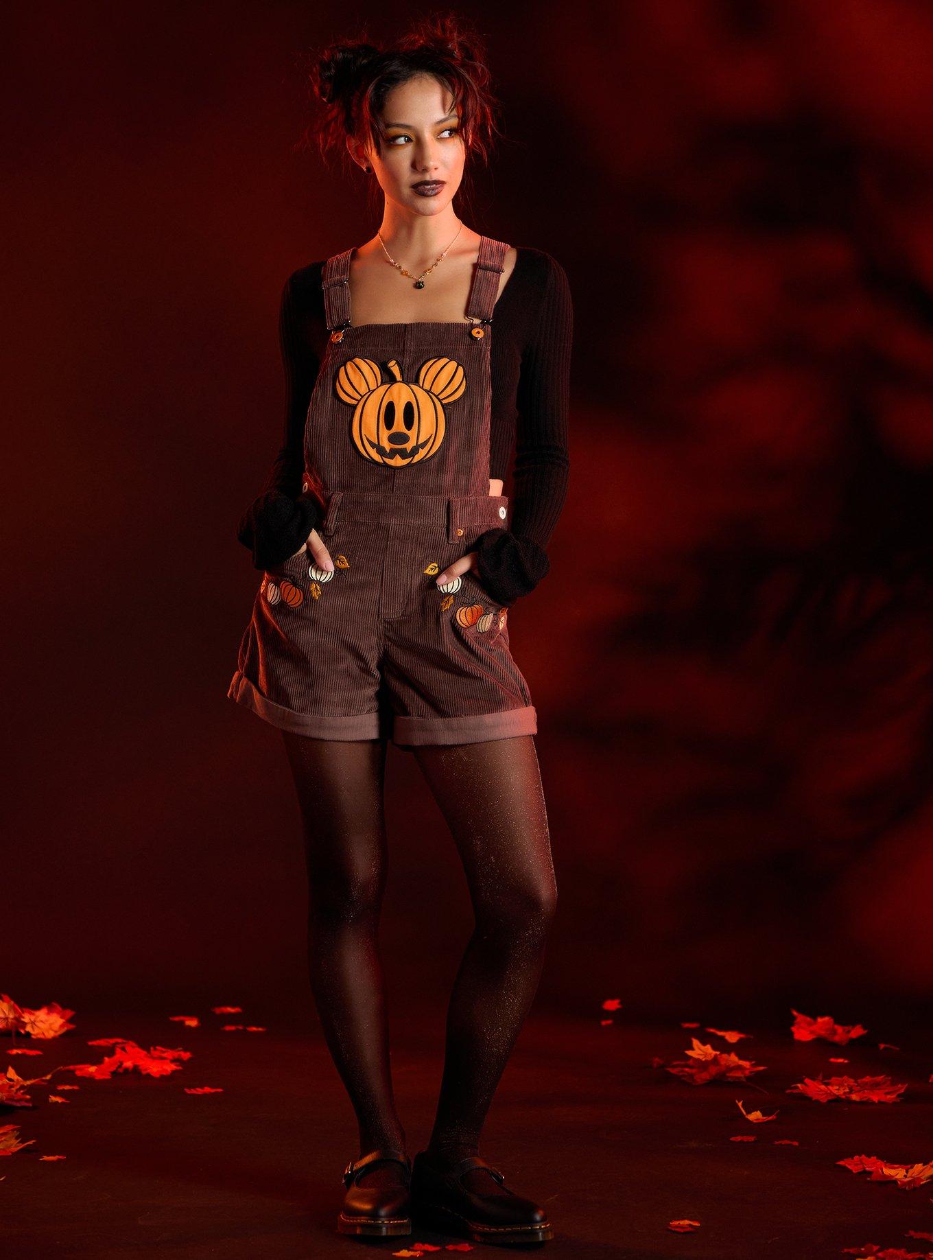 Her Universe Disney Halloween Pumpkin Mickey Mouse Shortalls, , hi-res