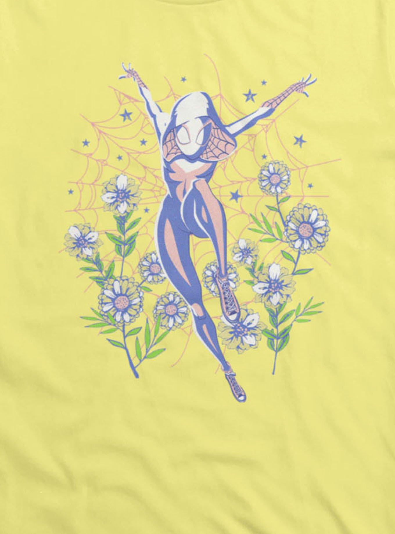 Marvel Spider-Gwen Ghost Spider Floral Web T-Shirt Hot Topic Exclusive, , hi-res