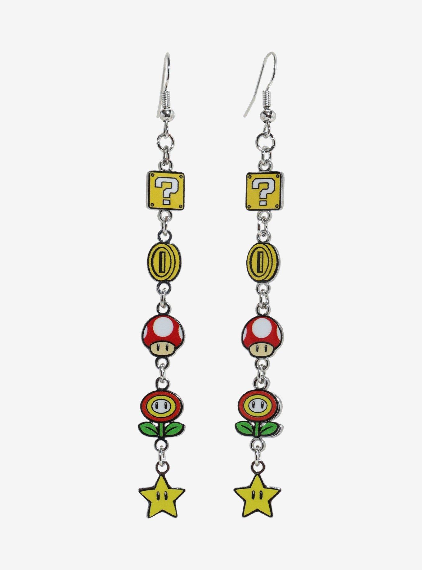 Super Mario Items Drop Earrings, , hi-res
