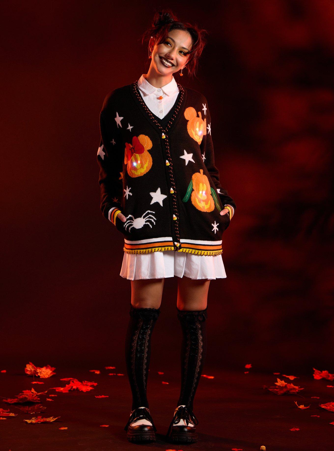 Her Universe Disney Halloween Light-Up Pumpkin Girls Cardigan, MULTI, alternate - view 3
