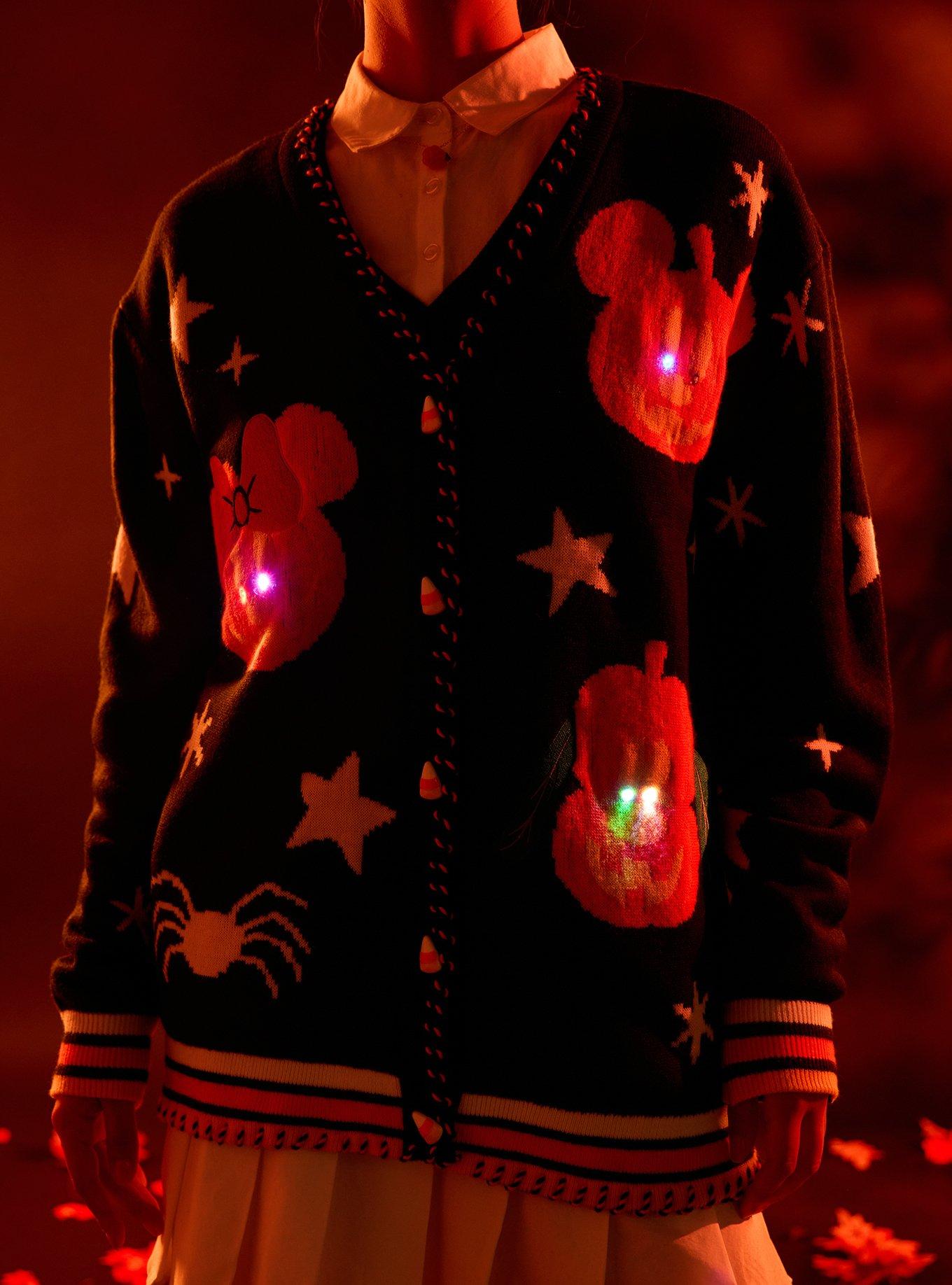Her Universe Disney Halloween Light-Up Pumpkin Girls Cardigan, MULTI, alternate - view 4