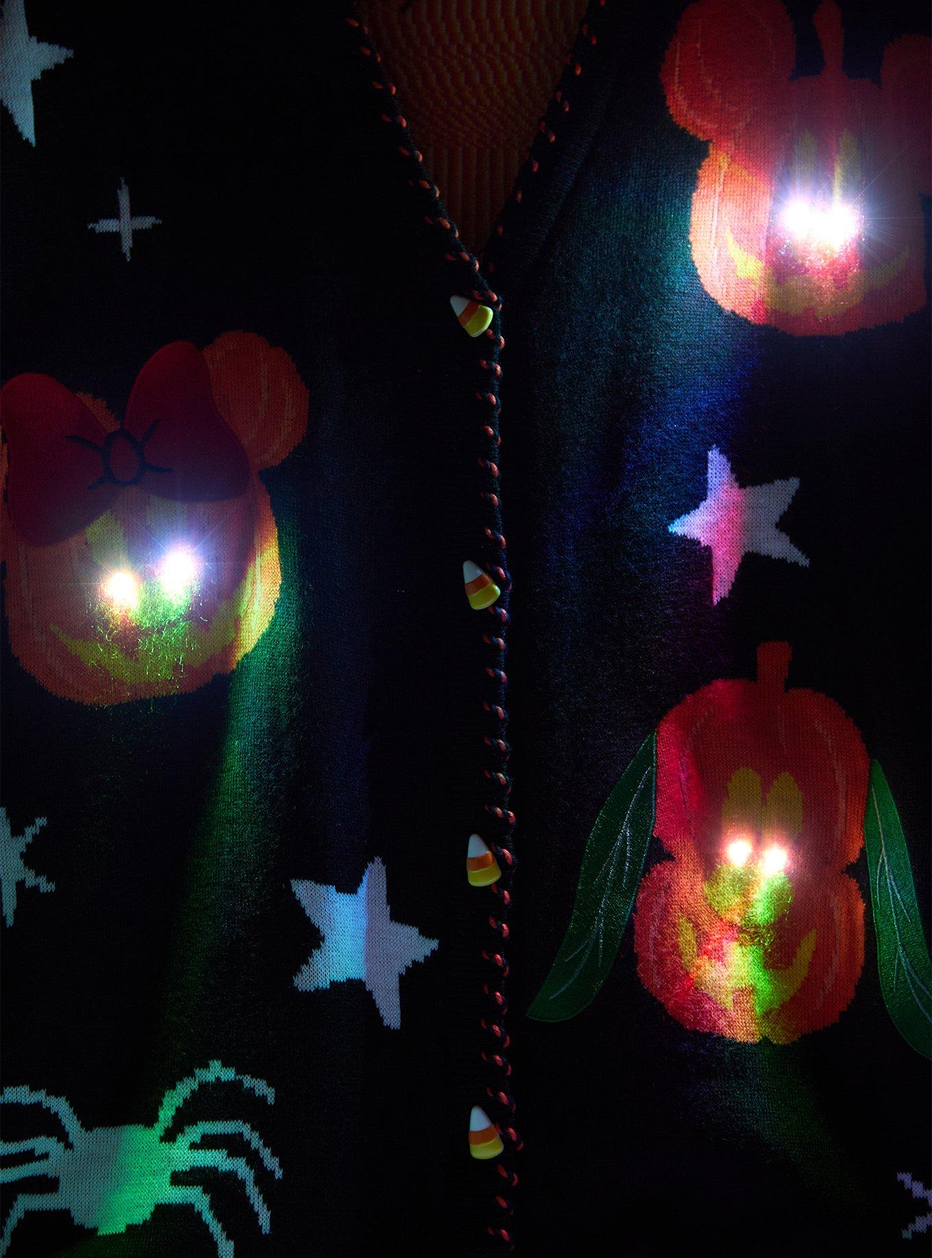 Her Universe Disney Halloween Light-Up Pumpkin Girls Cardigan Plus Size, MULTI, alternate - view 4