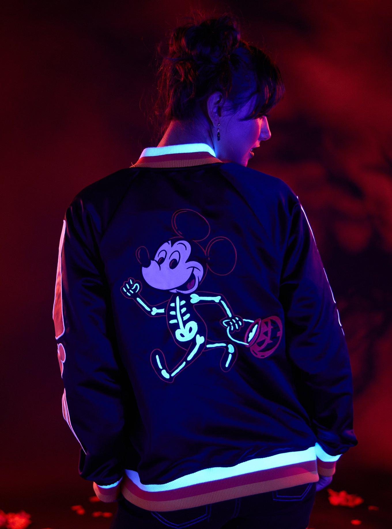 Her Universe Disney Halloween Glow-In-The-Dark Reversible Girls Varsity Jacket, ORANGE, alternate - view 6