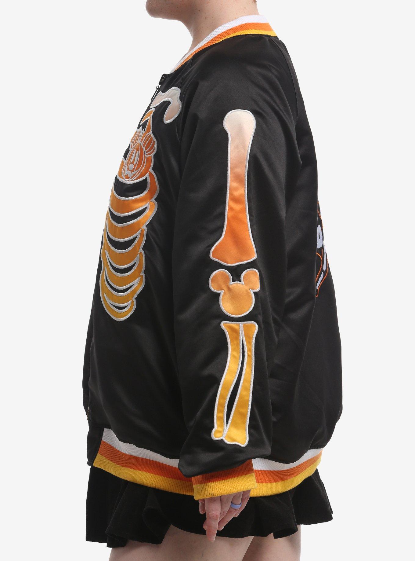 Her Universe Disney Halloween Glow-In-The-Dark Reversible Girls Varsity Jacket Plus Size, ORANGE, alternate - view 4