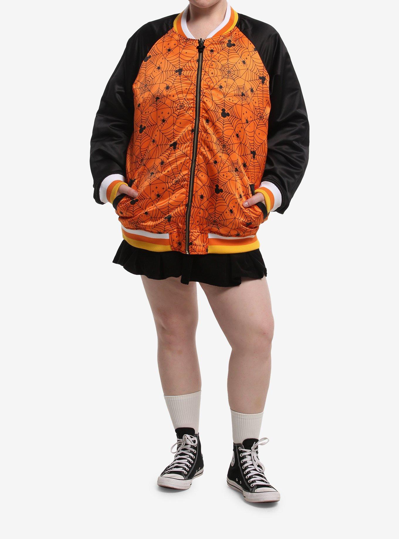 Her Universe Disney Halloween Glow-In-The-Dark Reversible Girls Varsity Jacket Plus Size, ORANGE, alternate - view 5