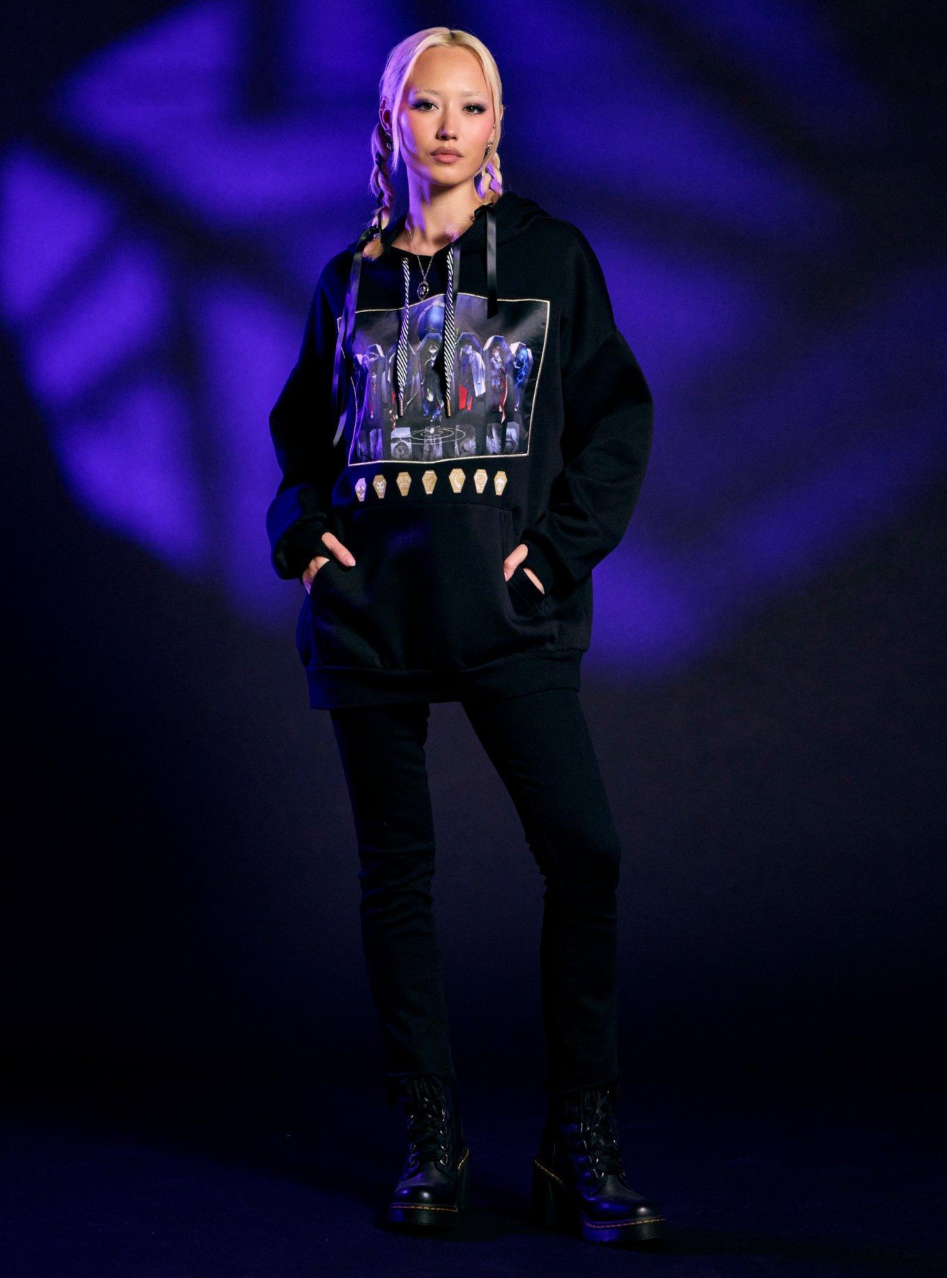 Disney Twisted-Wonderland Housewarden Coffins Girls Oversized Hoodie, MULTI, alternate - view 3