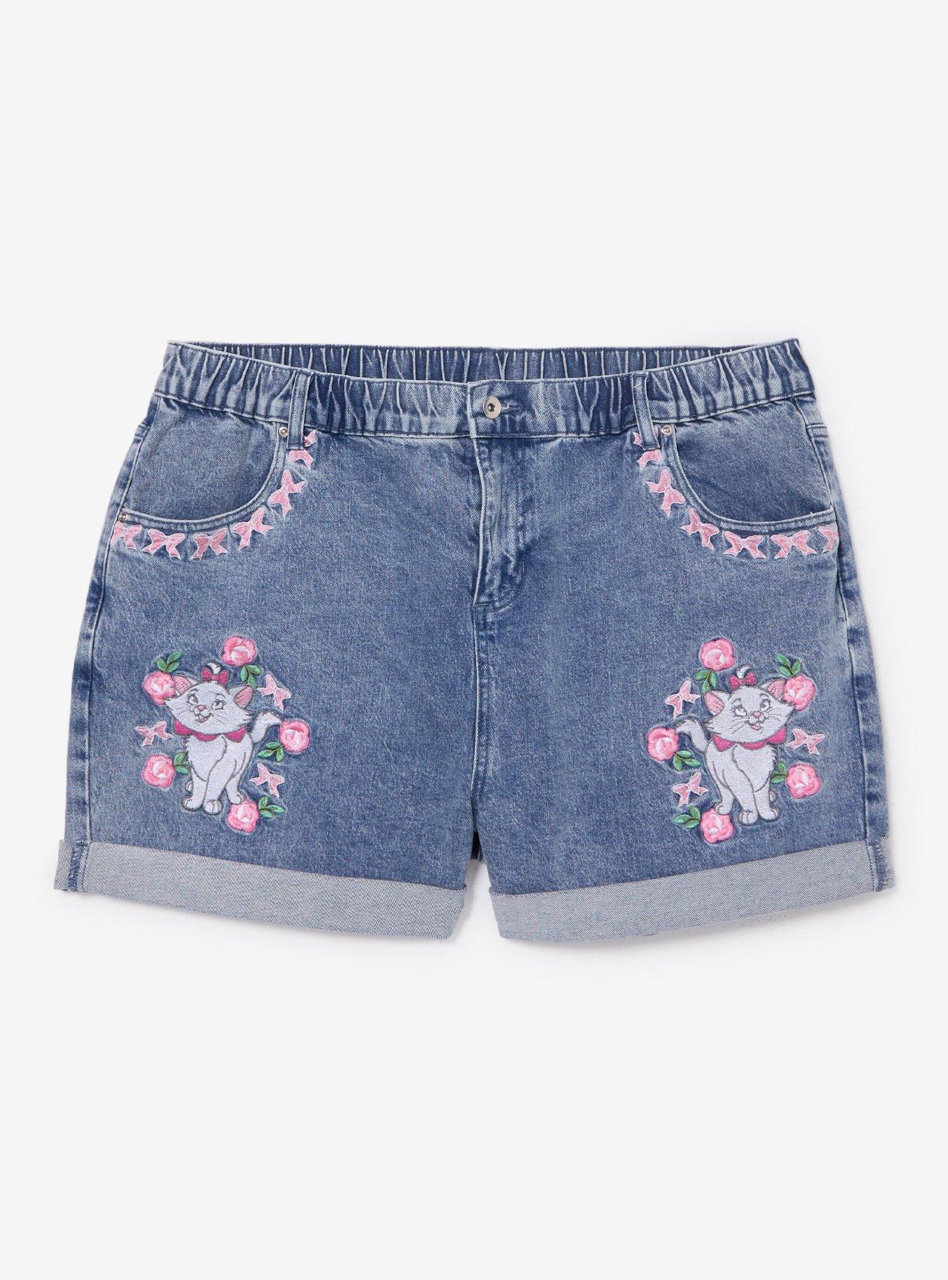 Disney The Aristocats Marie Floral High Waisted Women's Plus Size Shorts - BoxLunch Exclusive, , hi-res