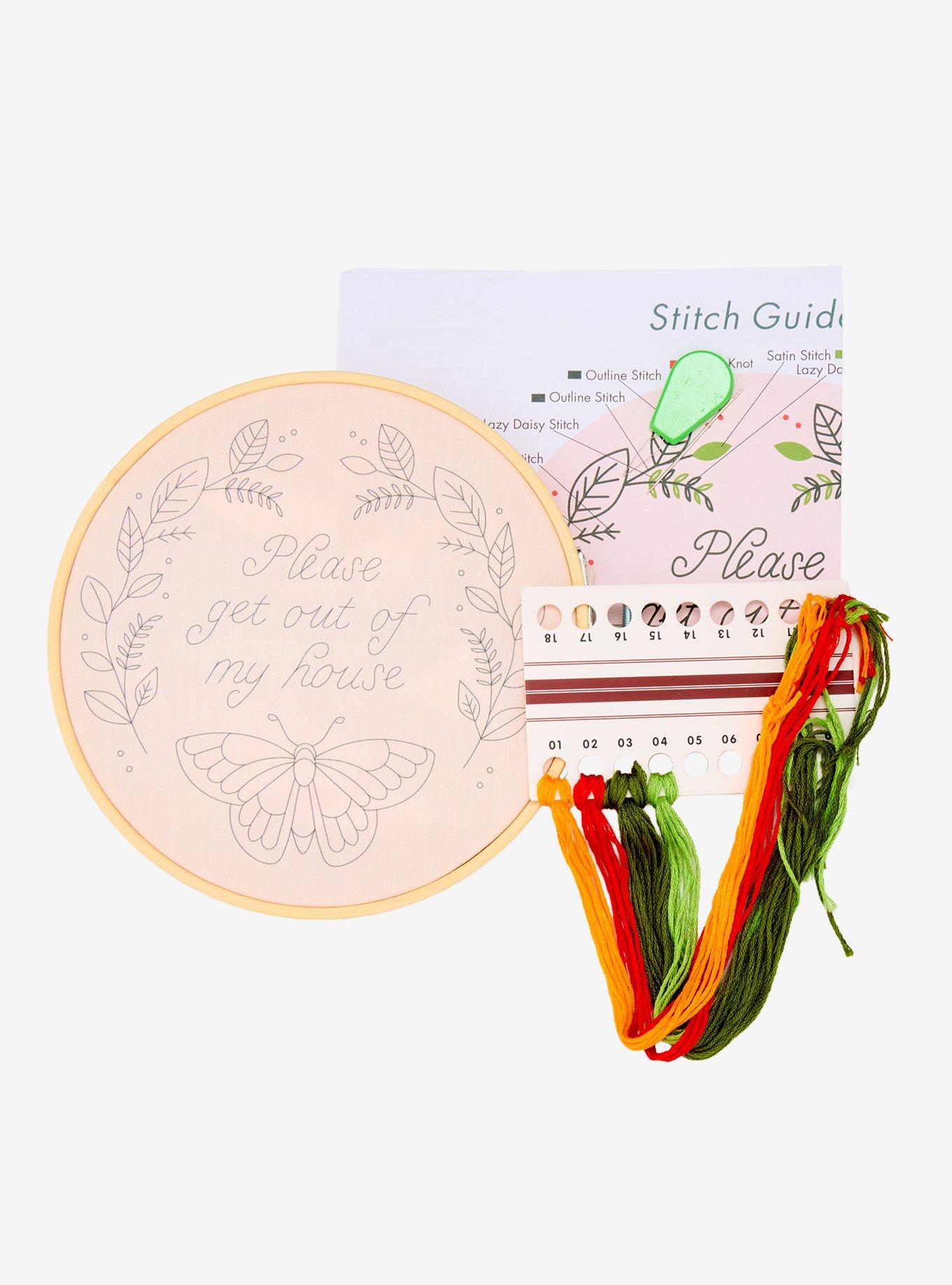 Get Out Of My House Embroidery Kit, , hi-res