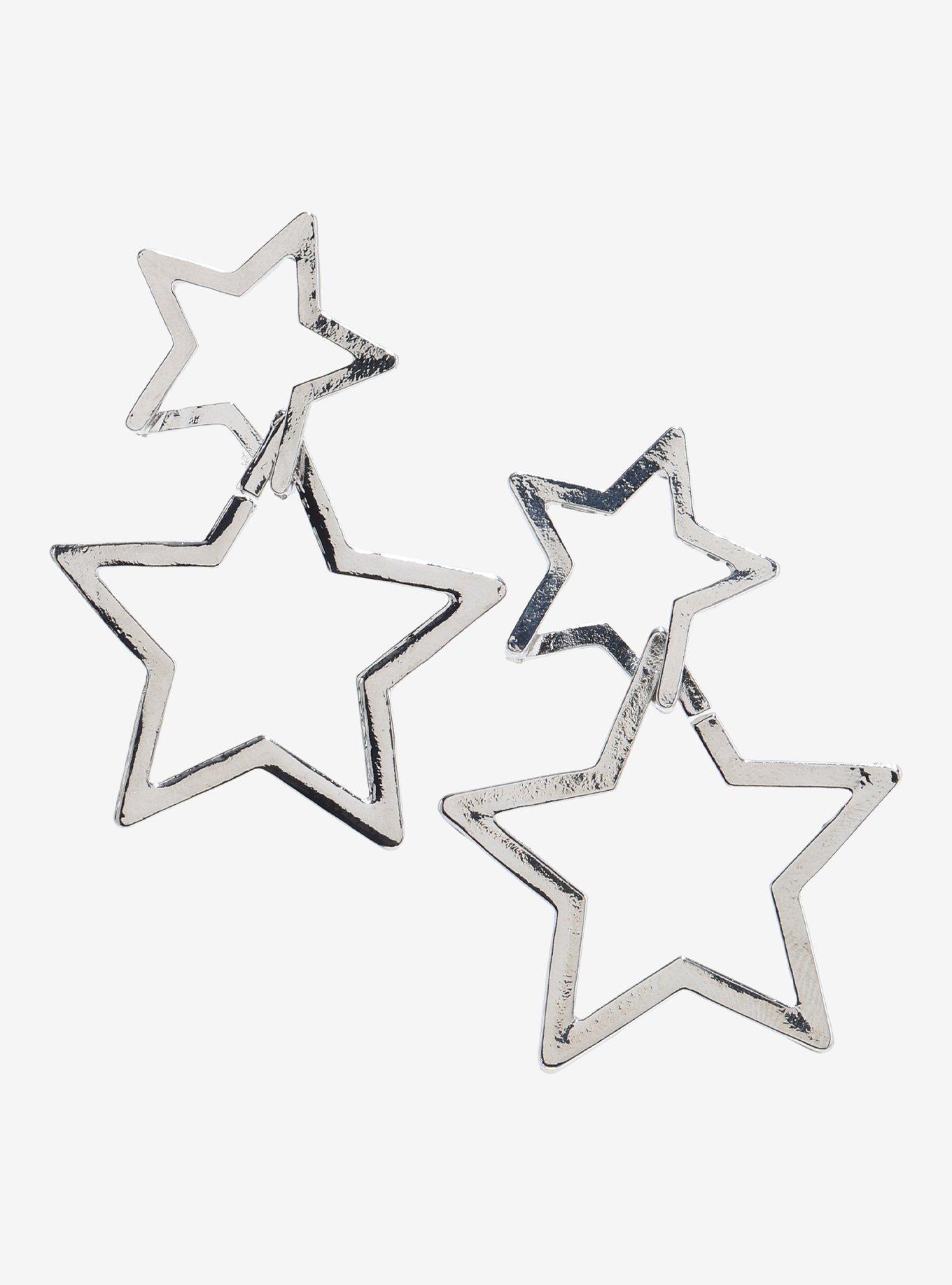 Social Collision Double Star Drop Earrings, , hi-res