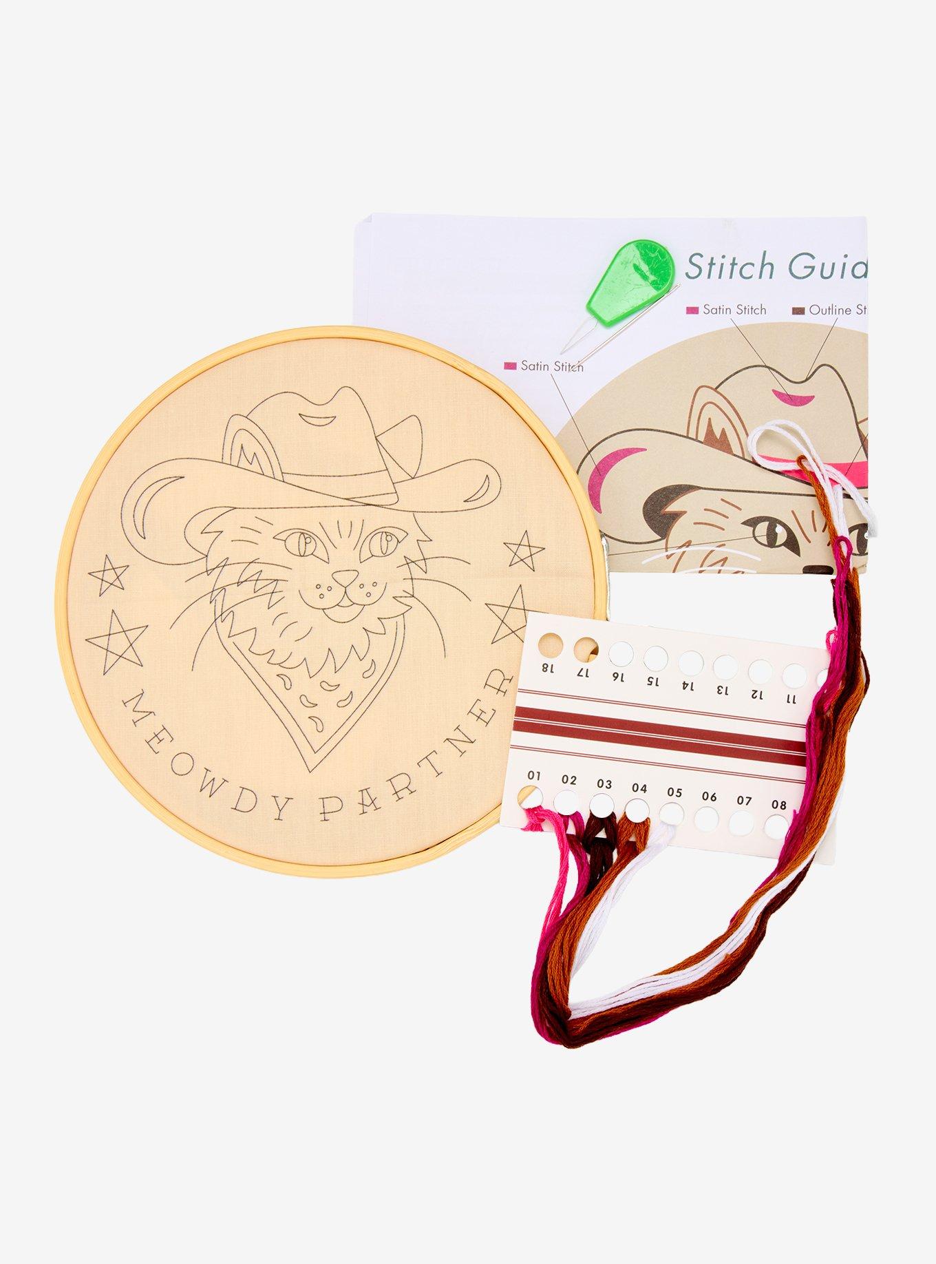 Cowboy Cat Embroidery Kit, , hi-res
