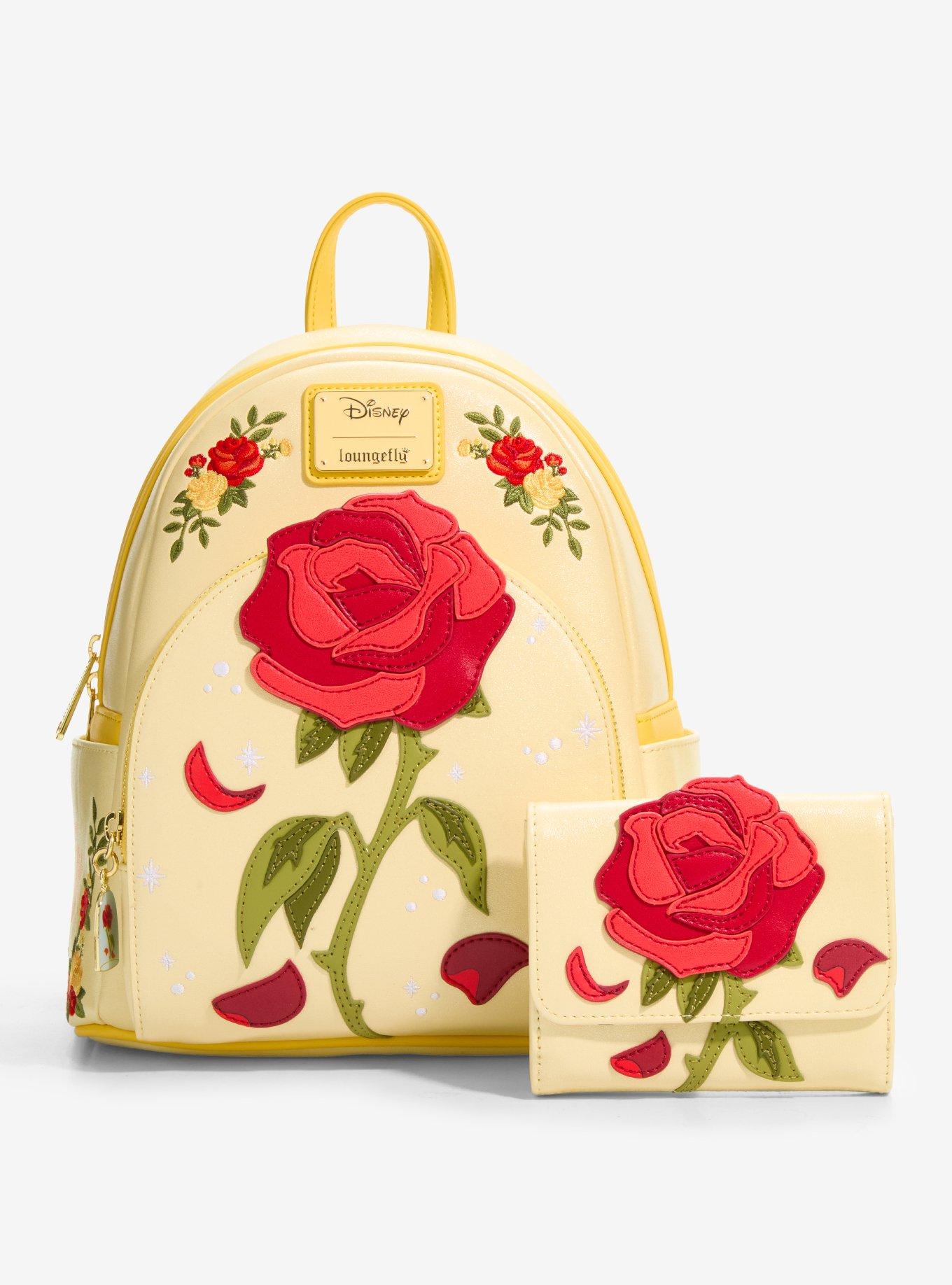Loungefly Disney Beauty and The Beast Enchanted Rose Shimmer Mini Backpack - BoxLunch Exclusive