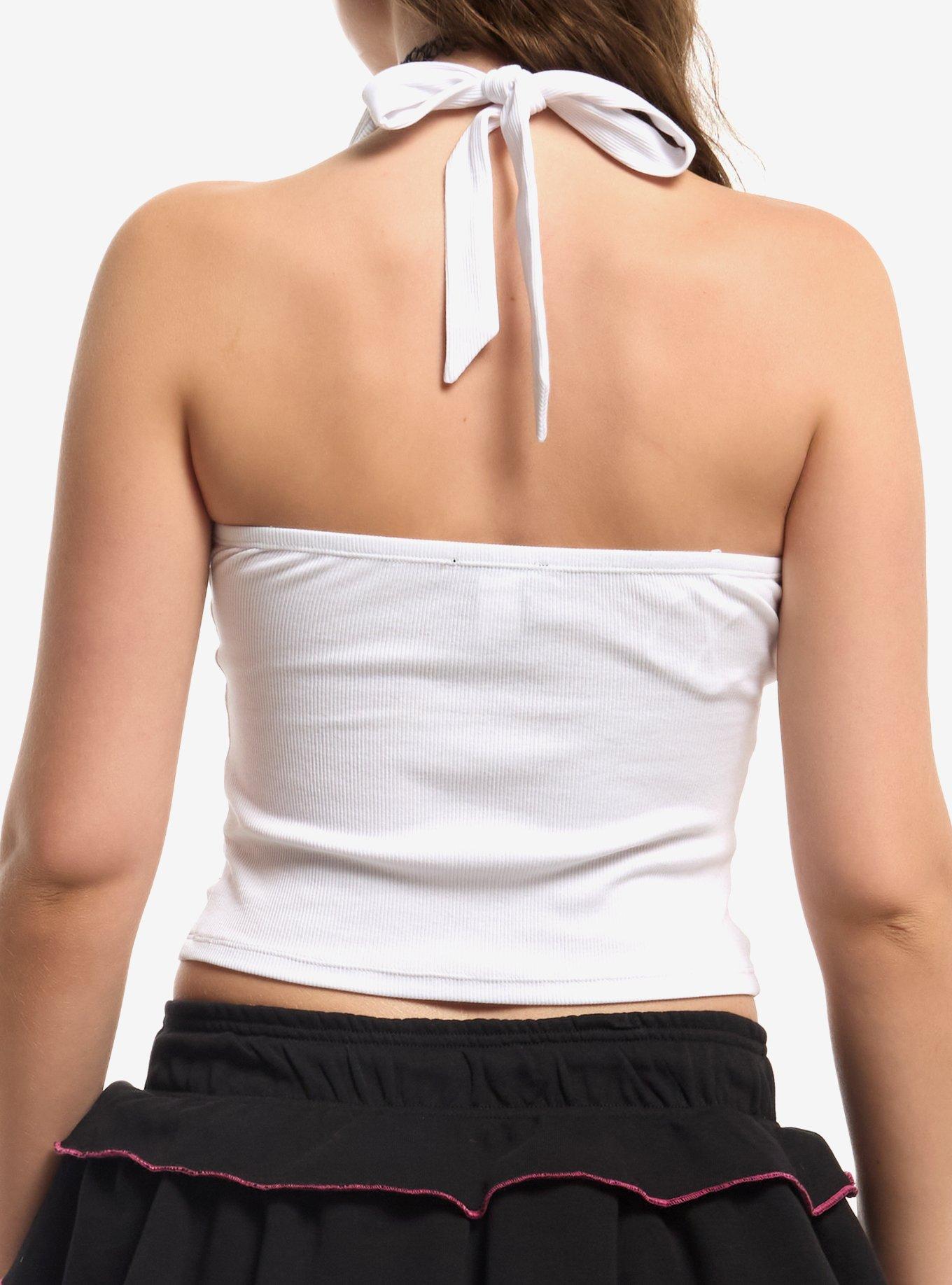 Sweet Society Pink Cyber Sigil Rhinestone Girls Halter Top, MULTI, alternate