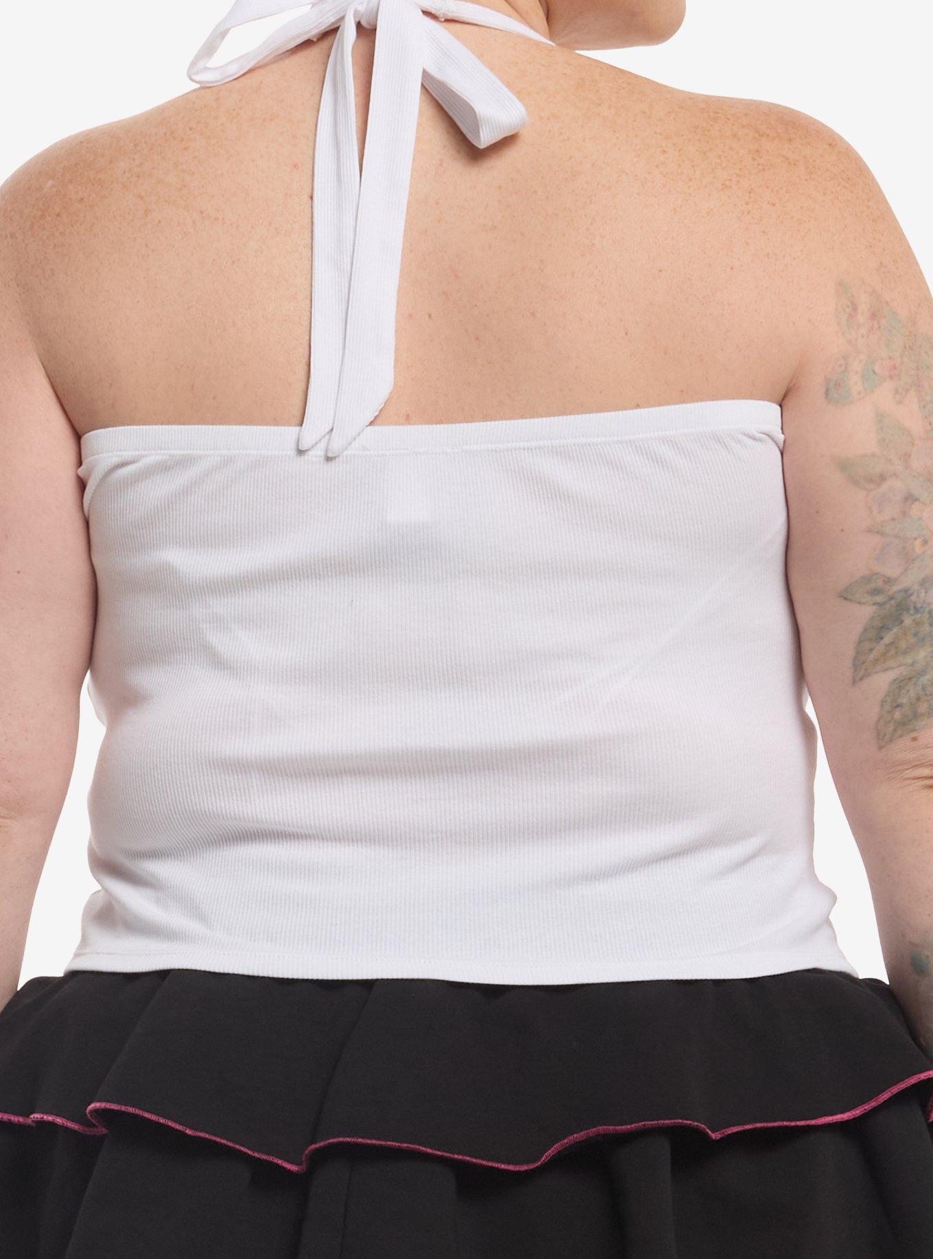 Sweet Society Pink Cyber Sigil Rhinestone Girls Halter Top Plus Size, MULTI, alternate