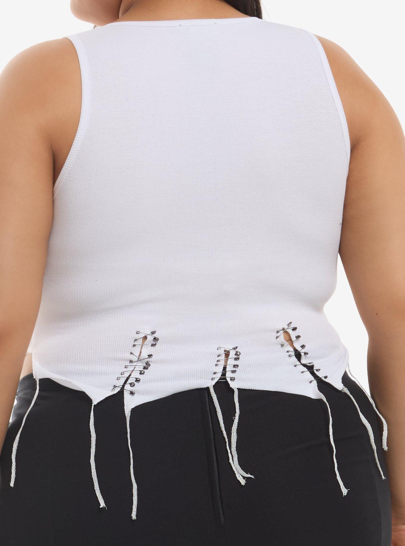 Cosmic Aura Safety Pin & White Lace Girls Tank Top Plus Size, MULTI, alternate