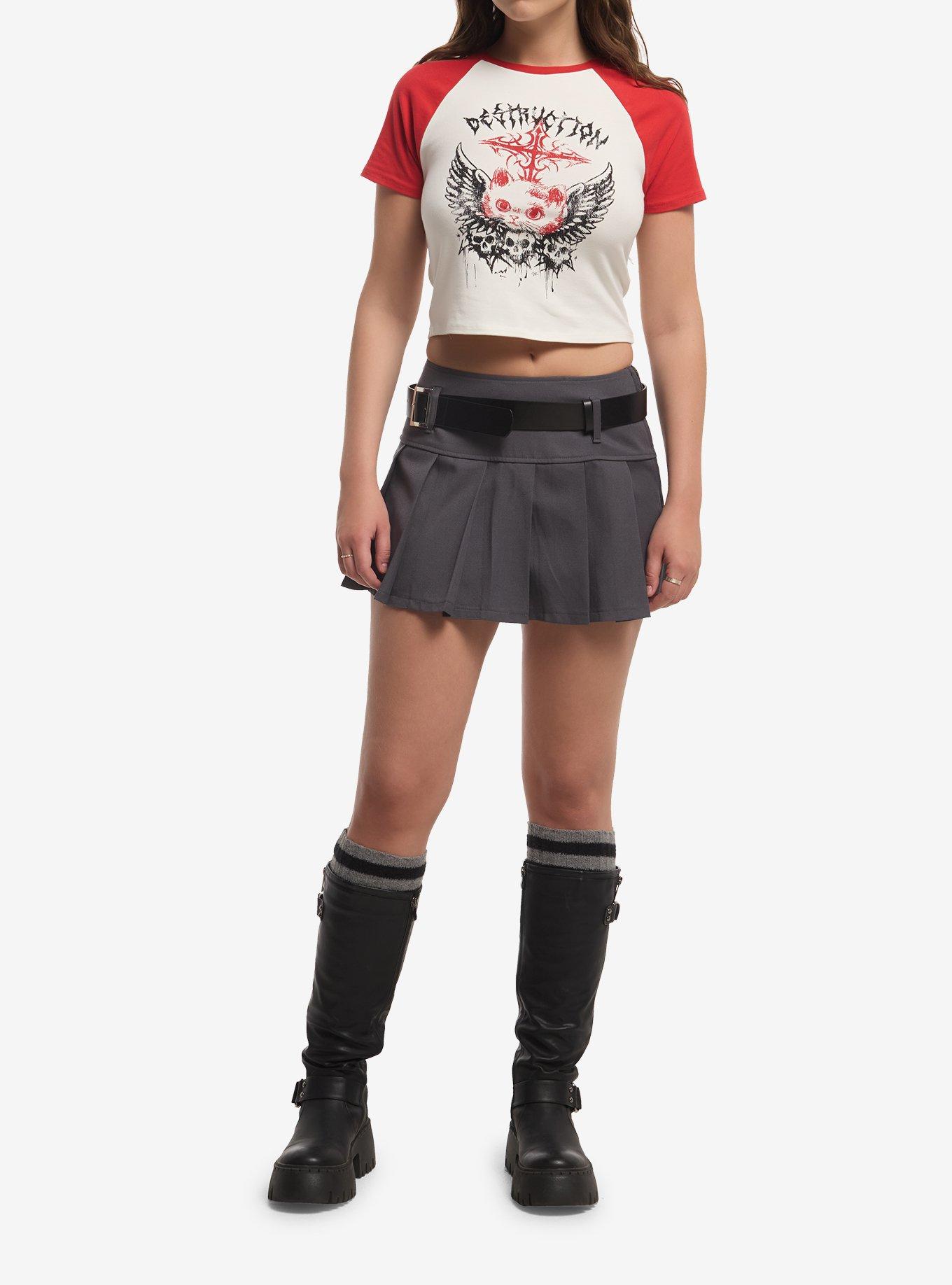 Social Collision Destruction Cat Girls Raglan T-Shirt, , hi-res