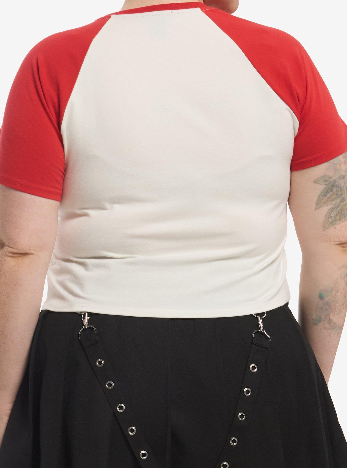 Social Collision Destruction Cat Girls Raglan T-Shirt Plus Size, MULTI, alternate