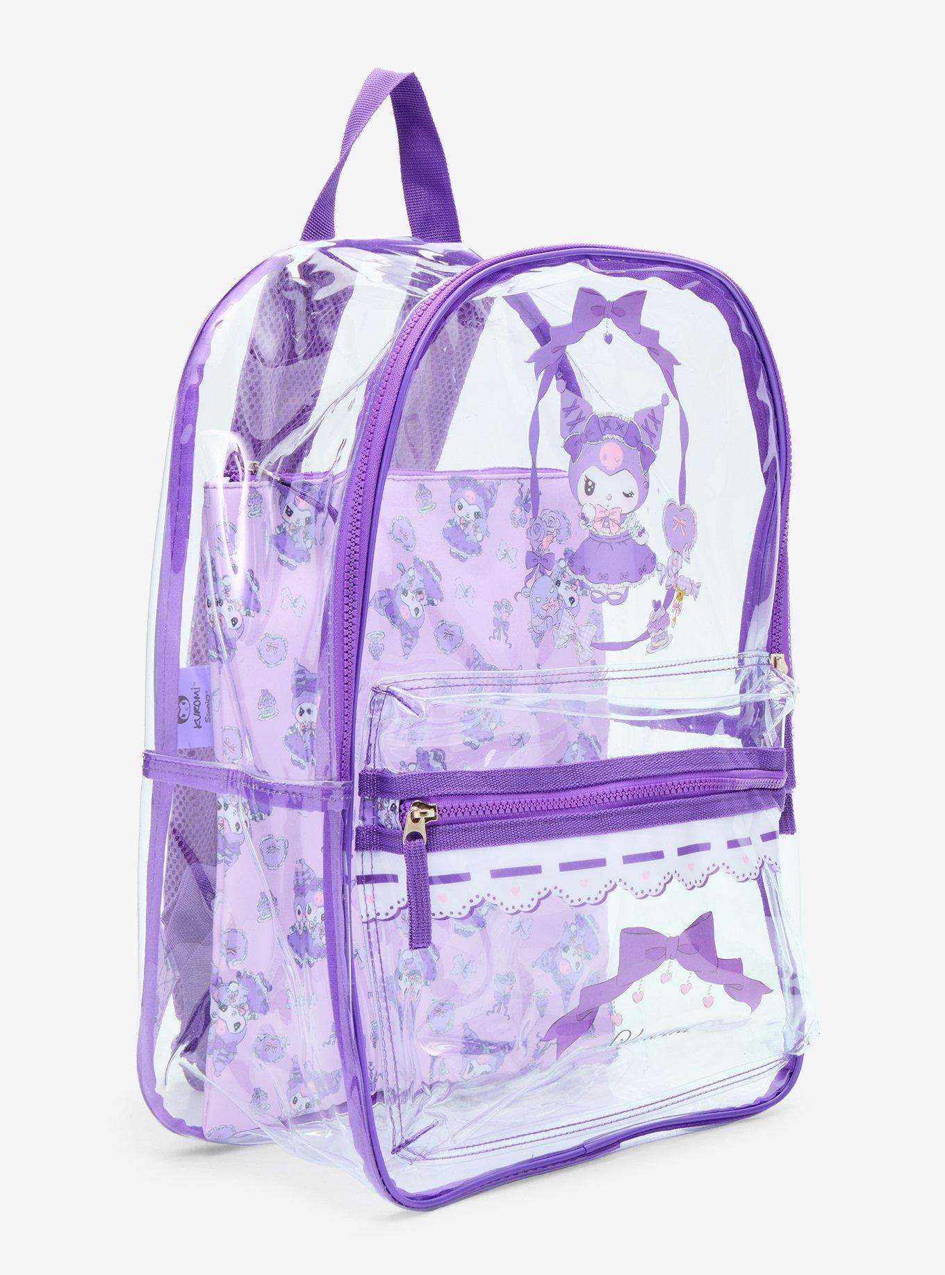 Kuromi Lolita Ribbon Clear Backpack, , alternate - view 3