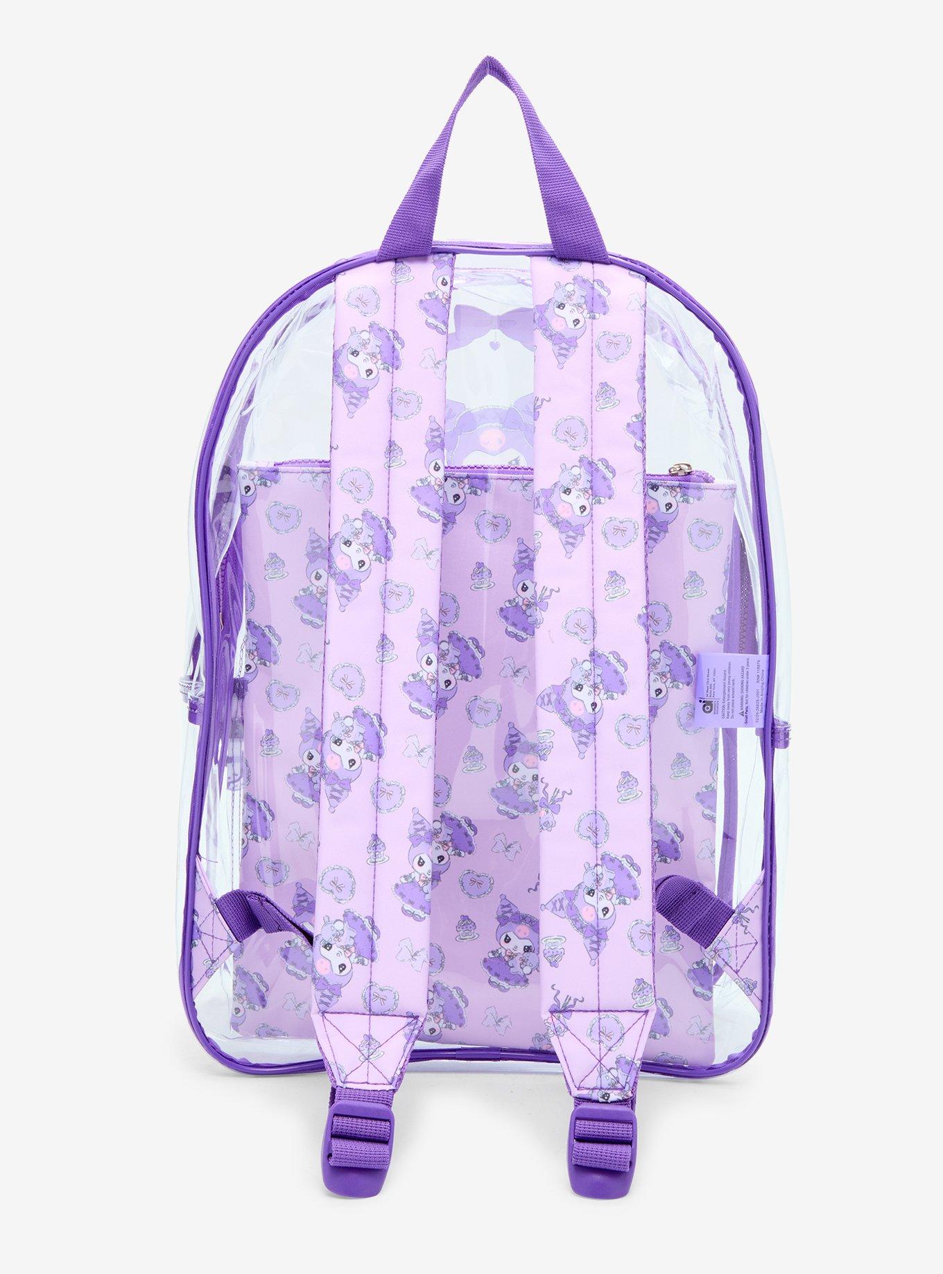 Kuromi Lolita Ribbon Clear Backpack, , alternate - view 4