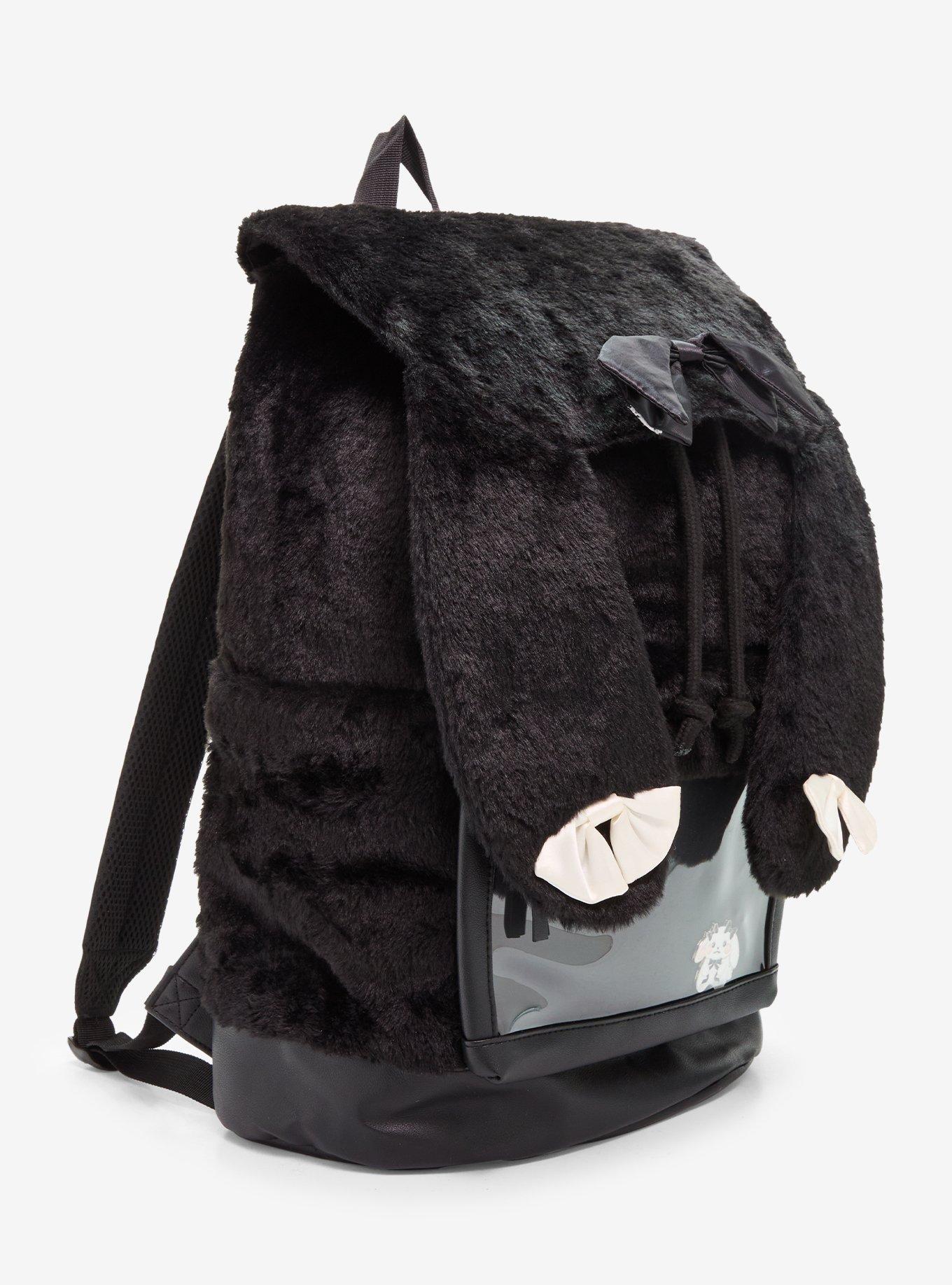 Black Bunny Ribbon Trinket Display Backpack, , hi-res