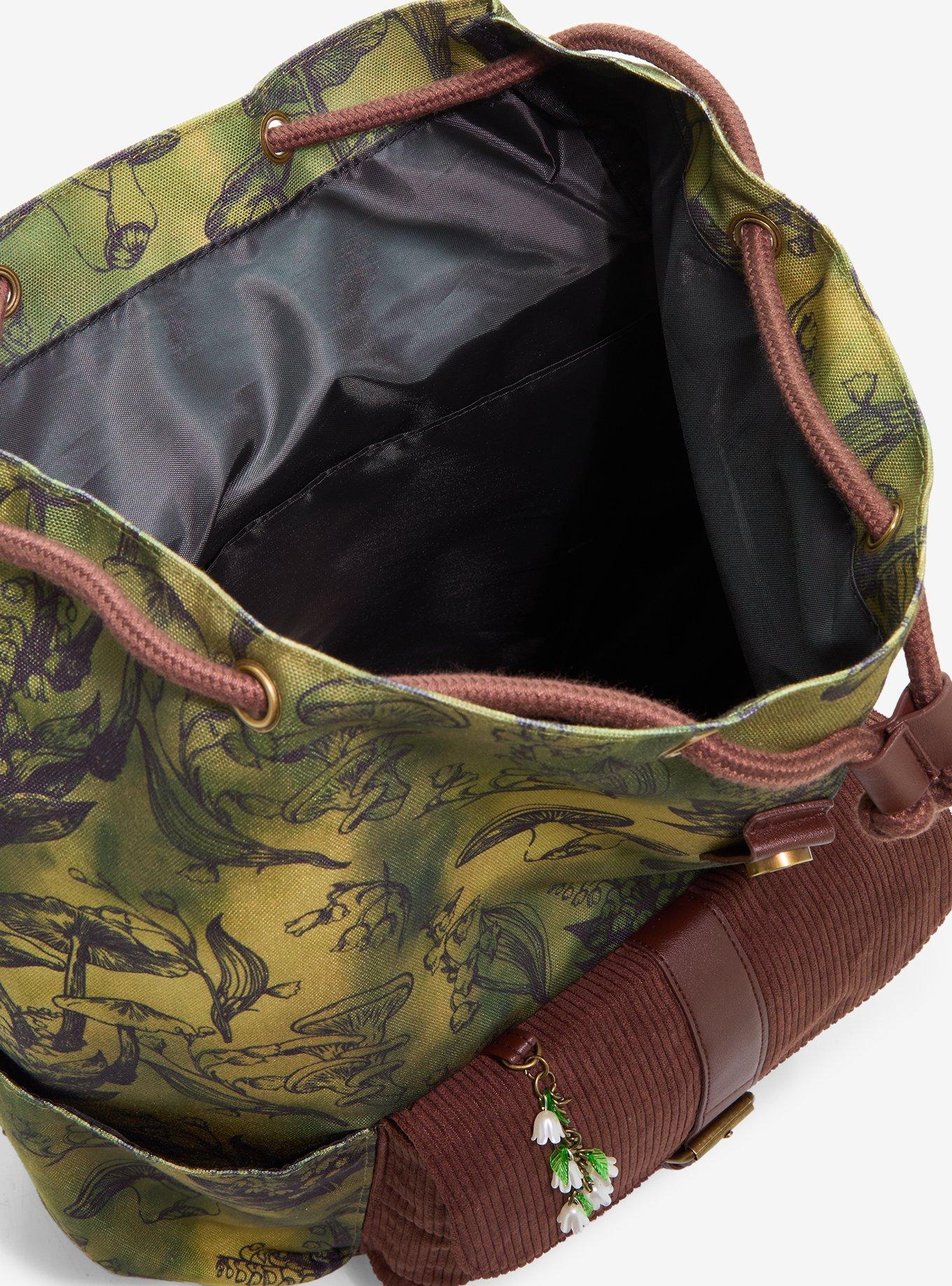 Mushroom Floral Slouch Backpack, , alternate