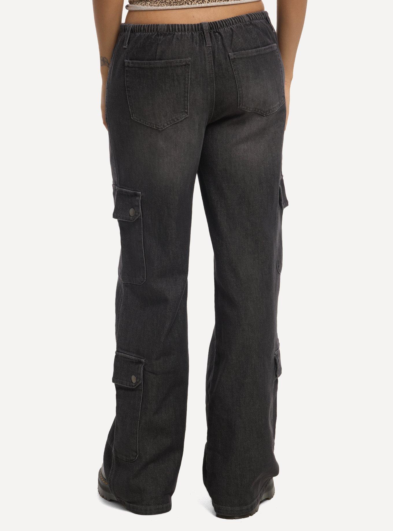 Grey Cargo Wide Leg Pants, , hi-res