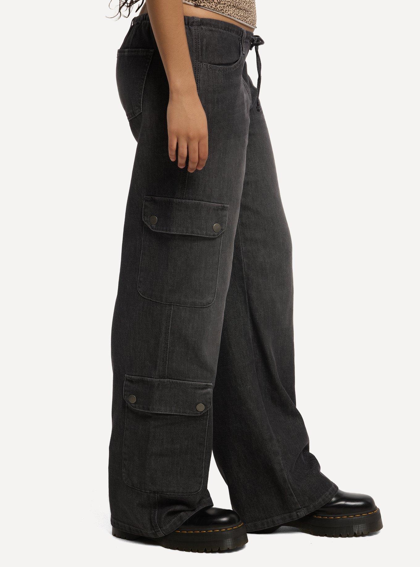 Grey Cargo Wide Leg Pants, MULTI, alternate - view 3
