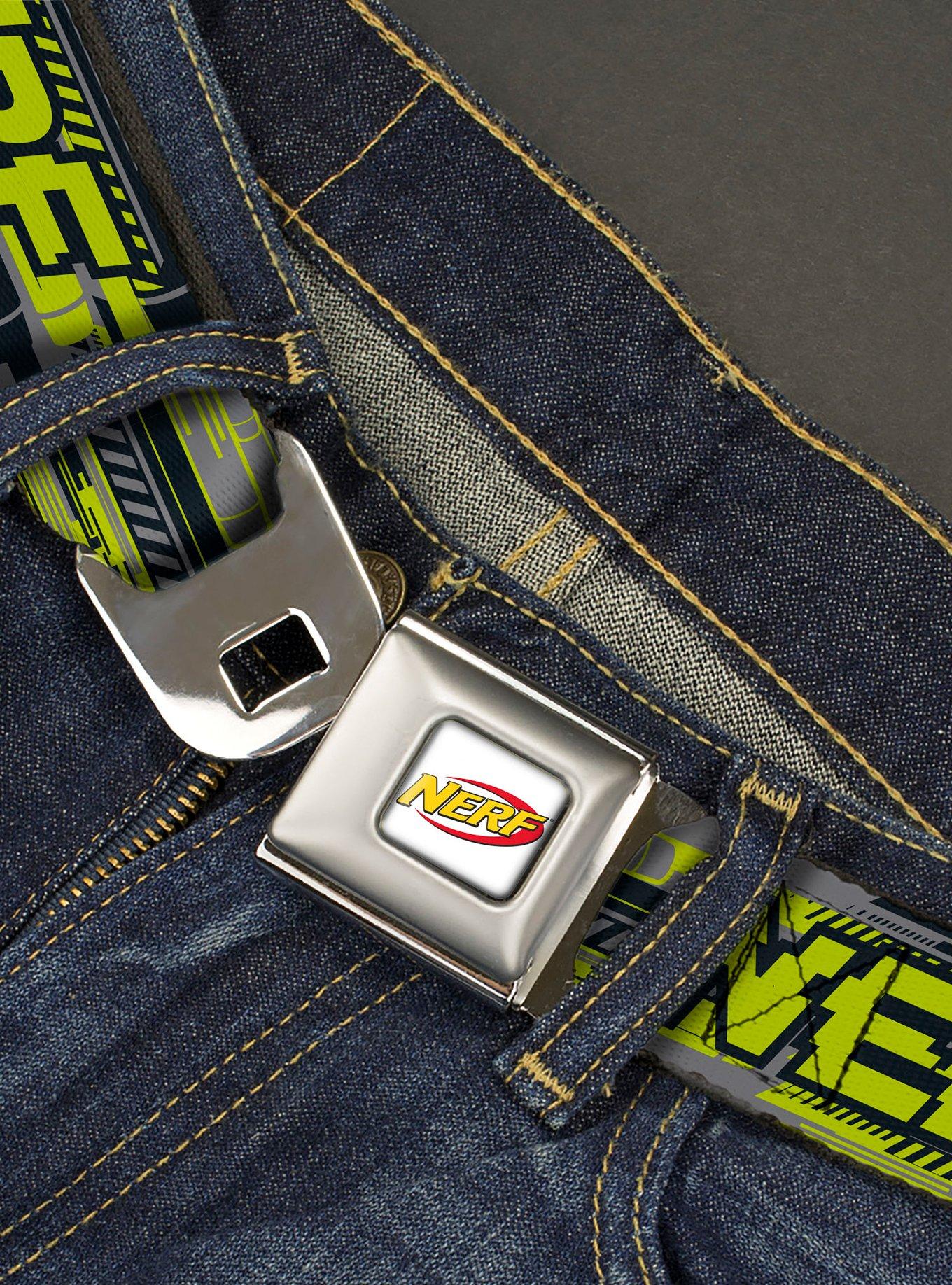 Nerf Text Glitch Logo Seatbelt Buckle Belt, , hi-res