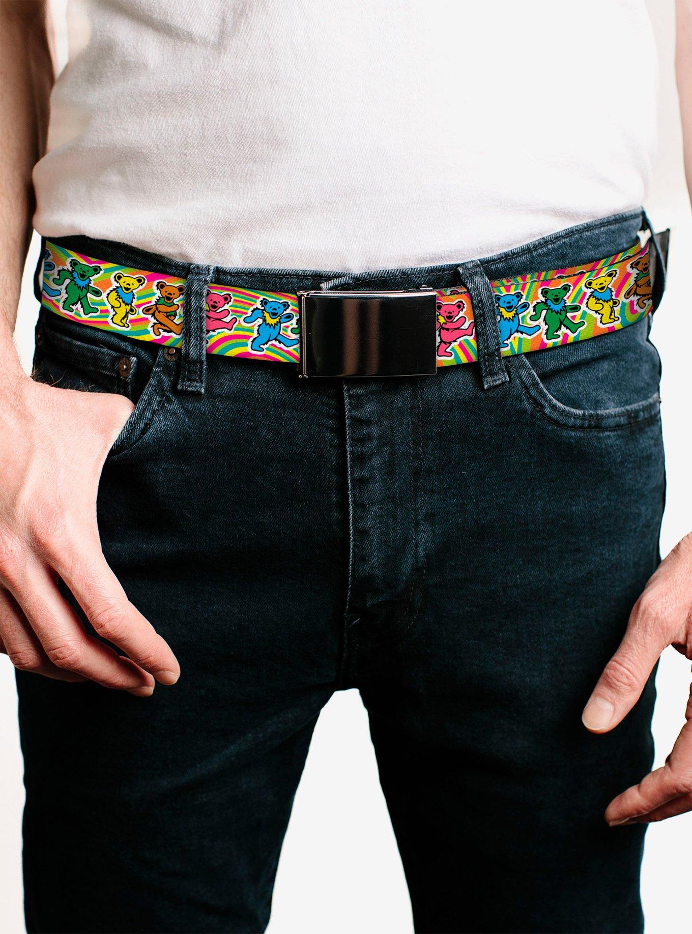 Grateful Dead Dancing Bears Swirl Multi Clamp Buckle Belt, , hi-res