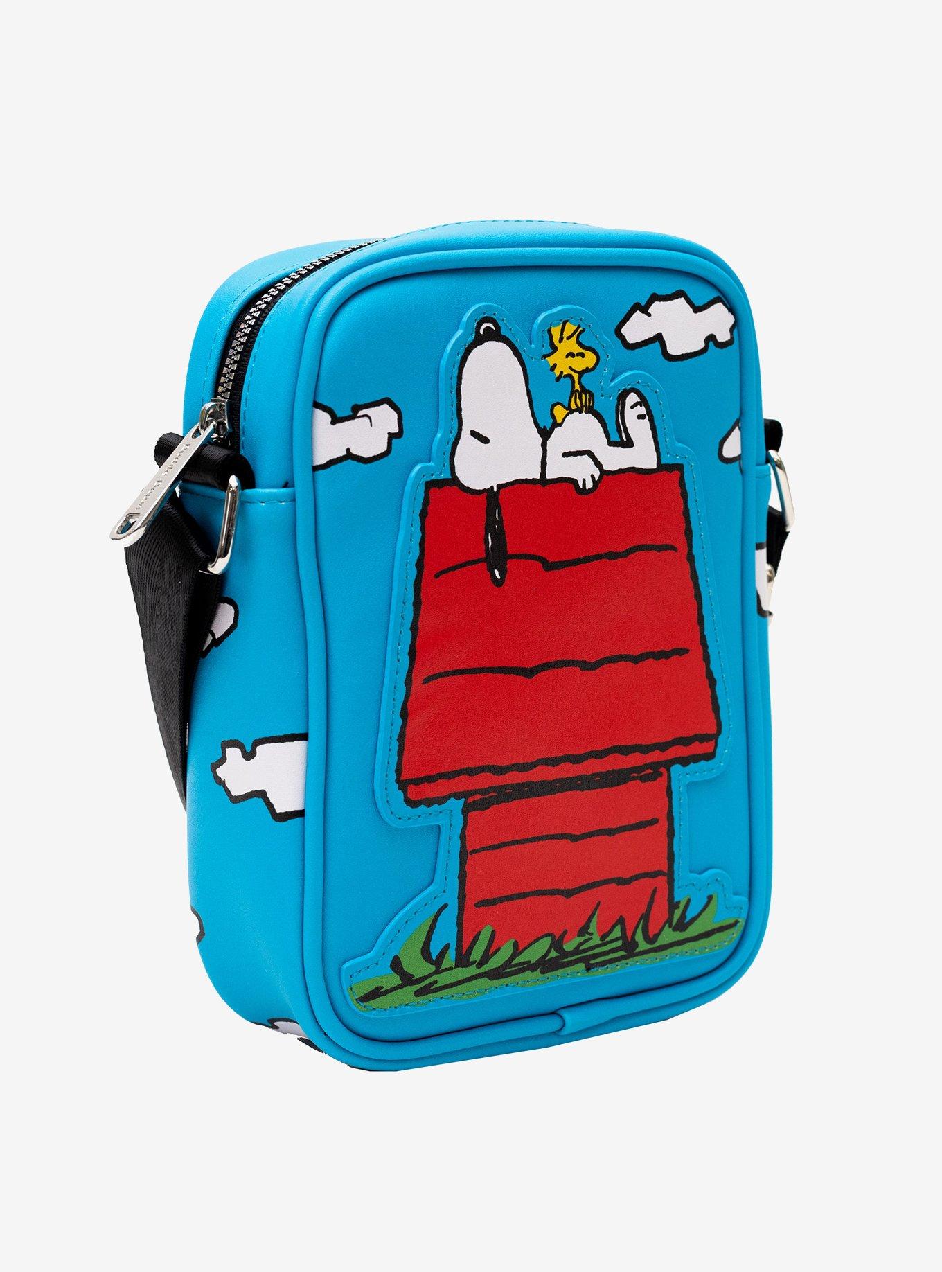 Peanuts The Secret of Life Snoopy and Woodstock Dog House Pose Crossbody Bag