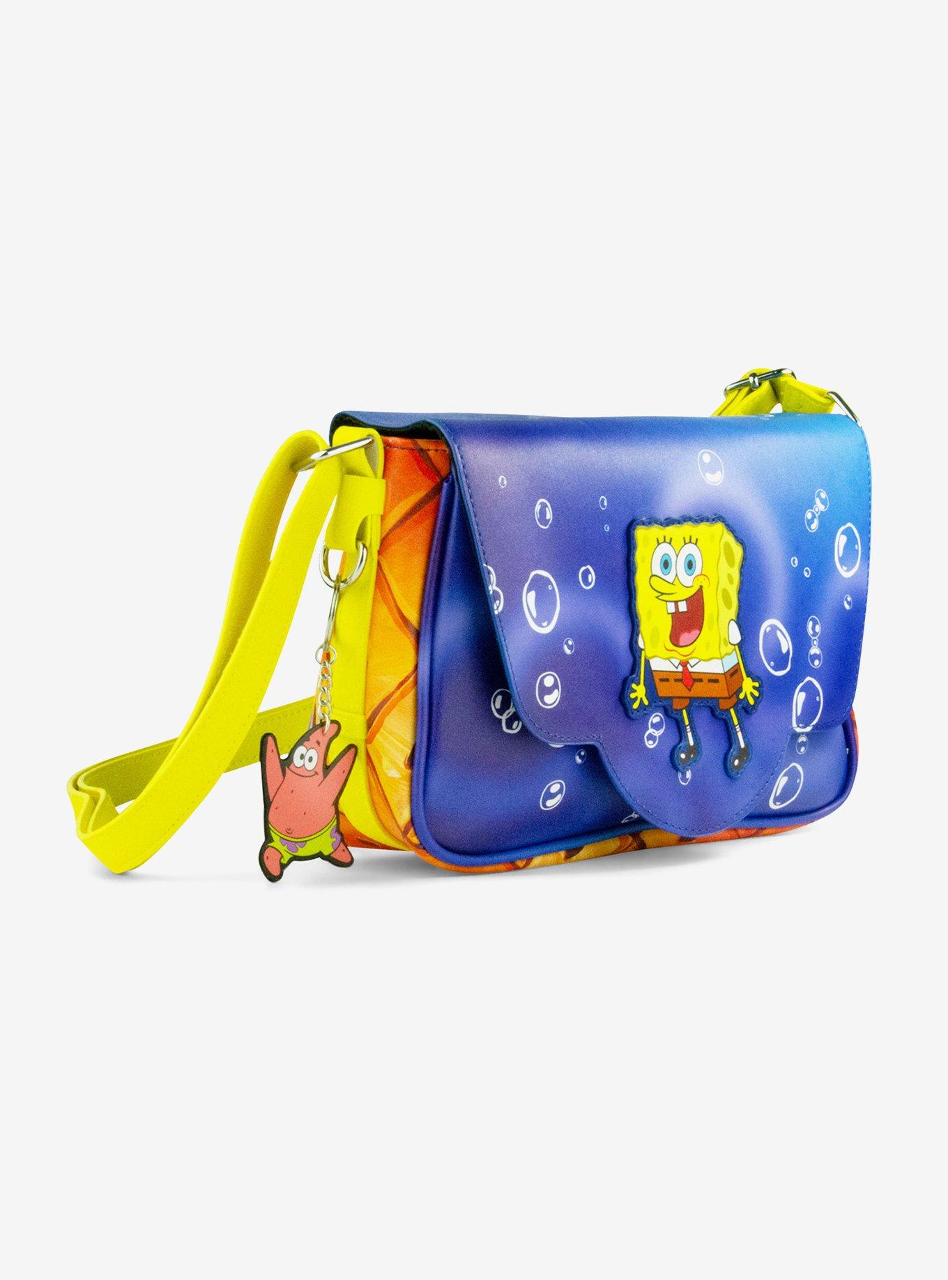 SpongeBob SquarePants Excited Full Body Pose Applique Crossbody Bag, , hi-res