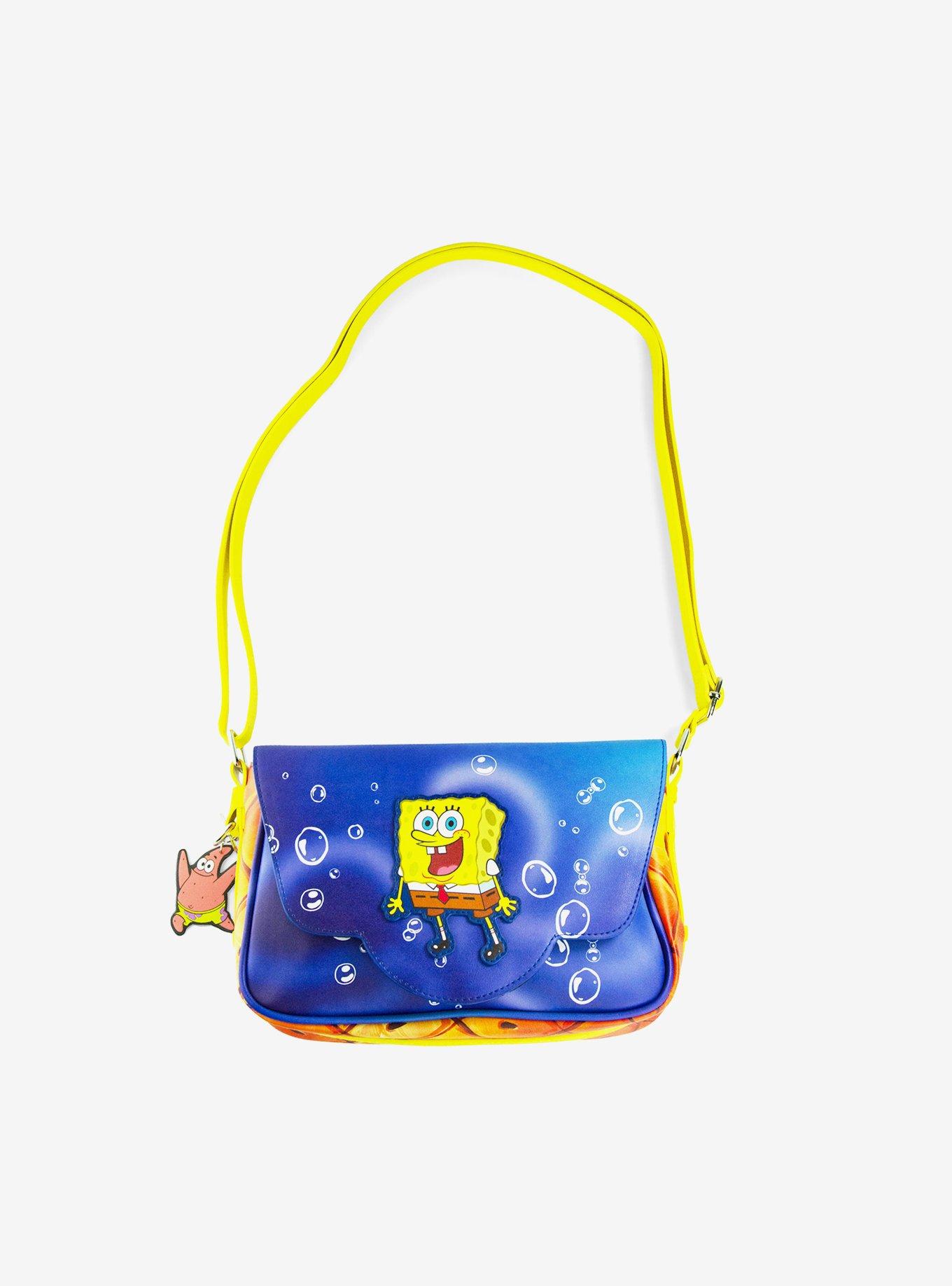 SpongeBob SquarePants Excited Full Body Pose Applique Crossbody Bag
