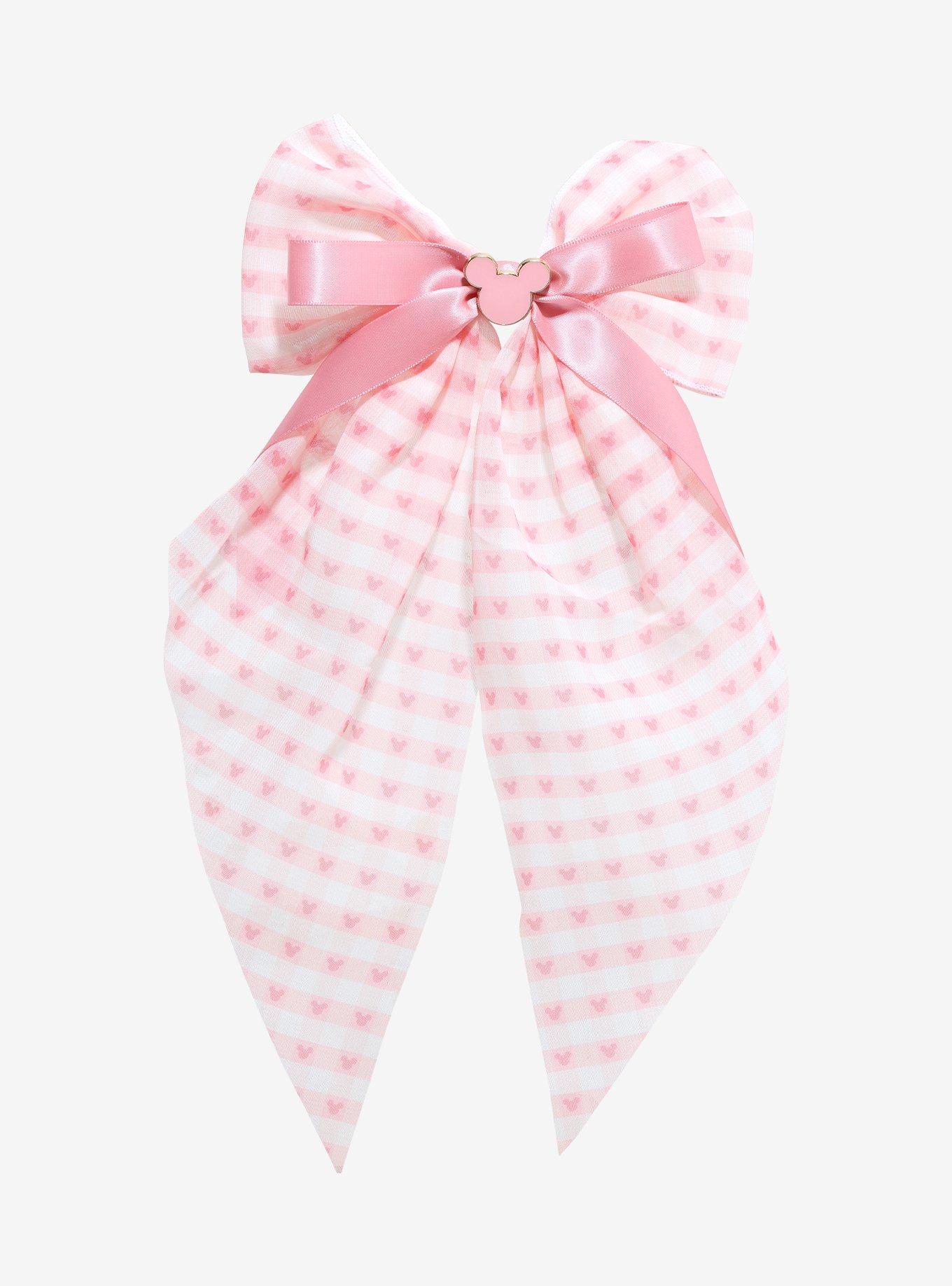 Disney Mickey Mouse Pink Gingham Hair Bow, , hi-res