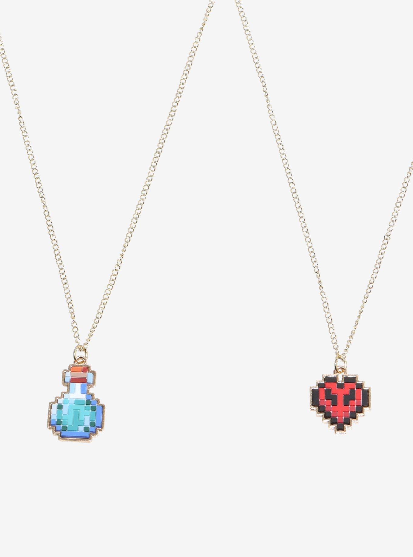 Minecraft Health Icons Best Friend Necklace Set, , alternate