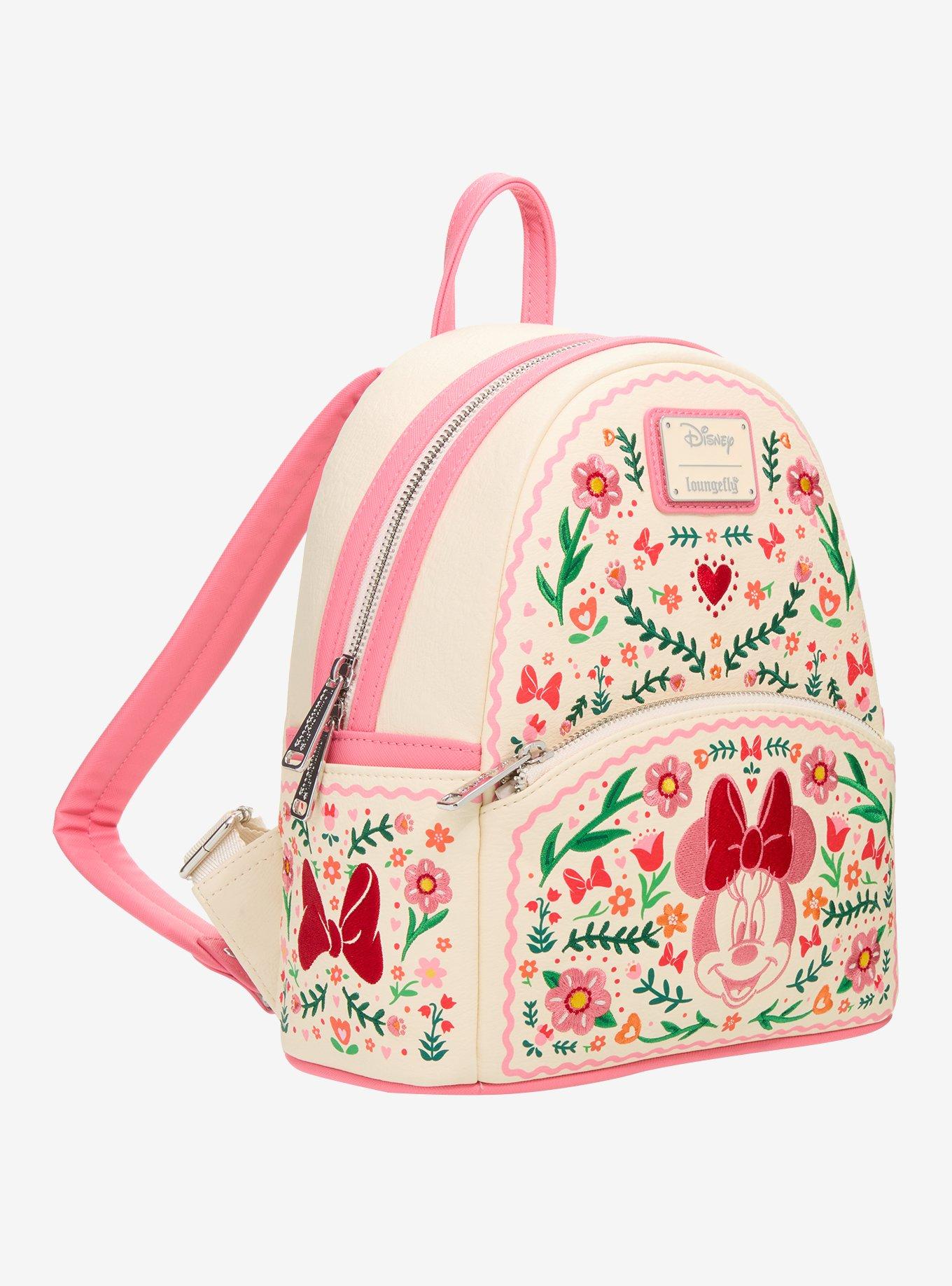 Loungefly Disney Minnie Mouse Floral Embroidered Mini Backpack - BoxLunch Exclusive, , hi-res