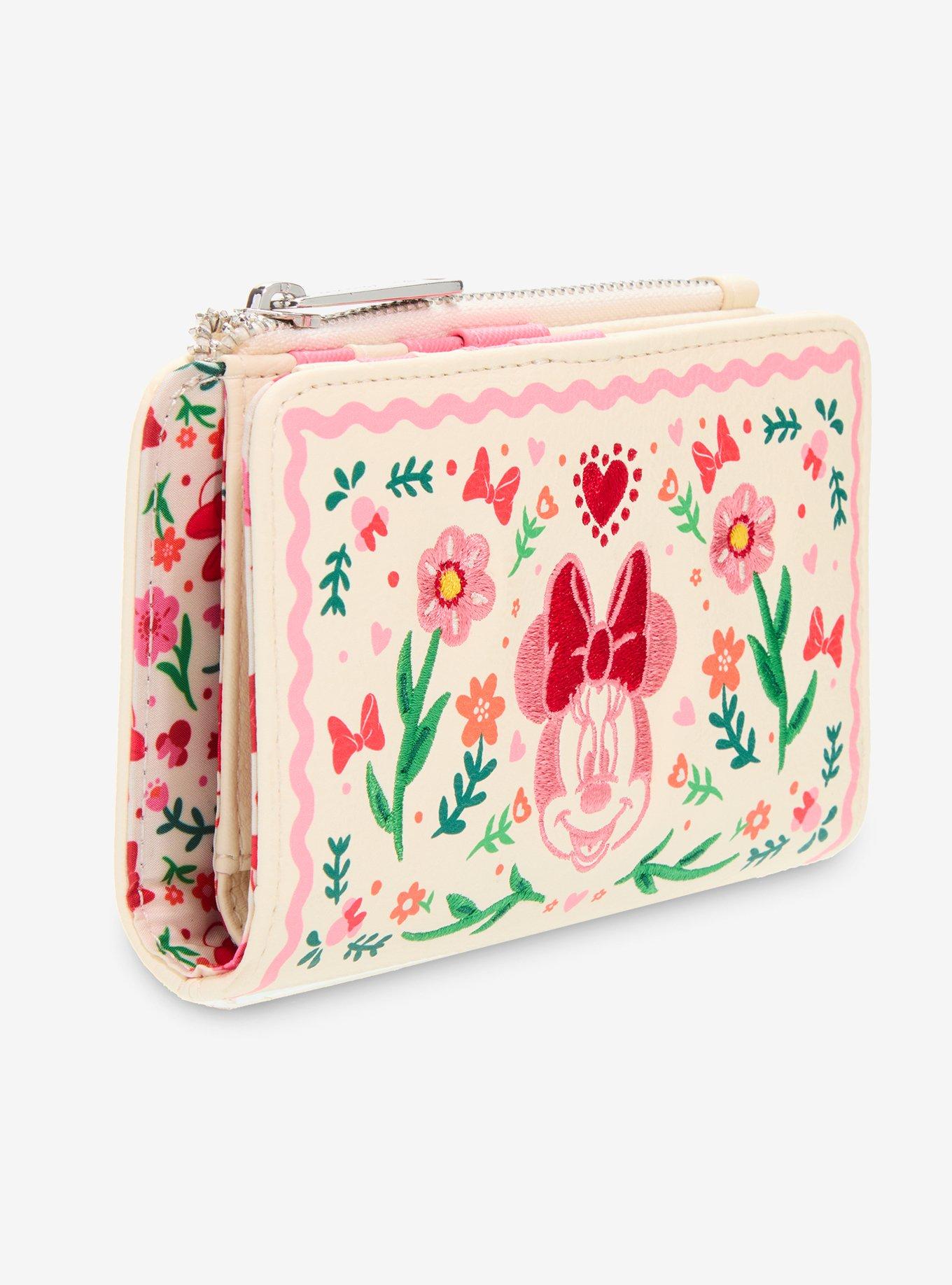 Loungefly Disney Minnie Mouse Floral Embroidered Wallet - BoxLunch Exclusive