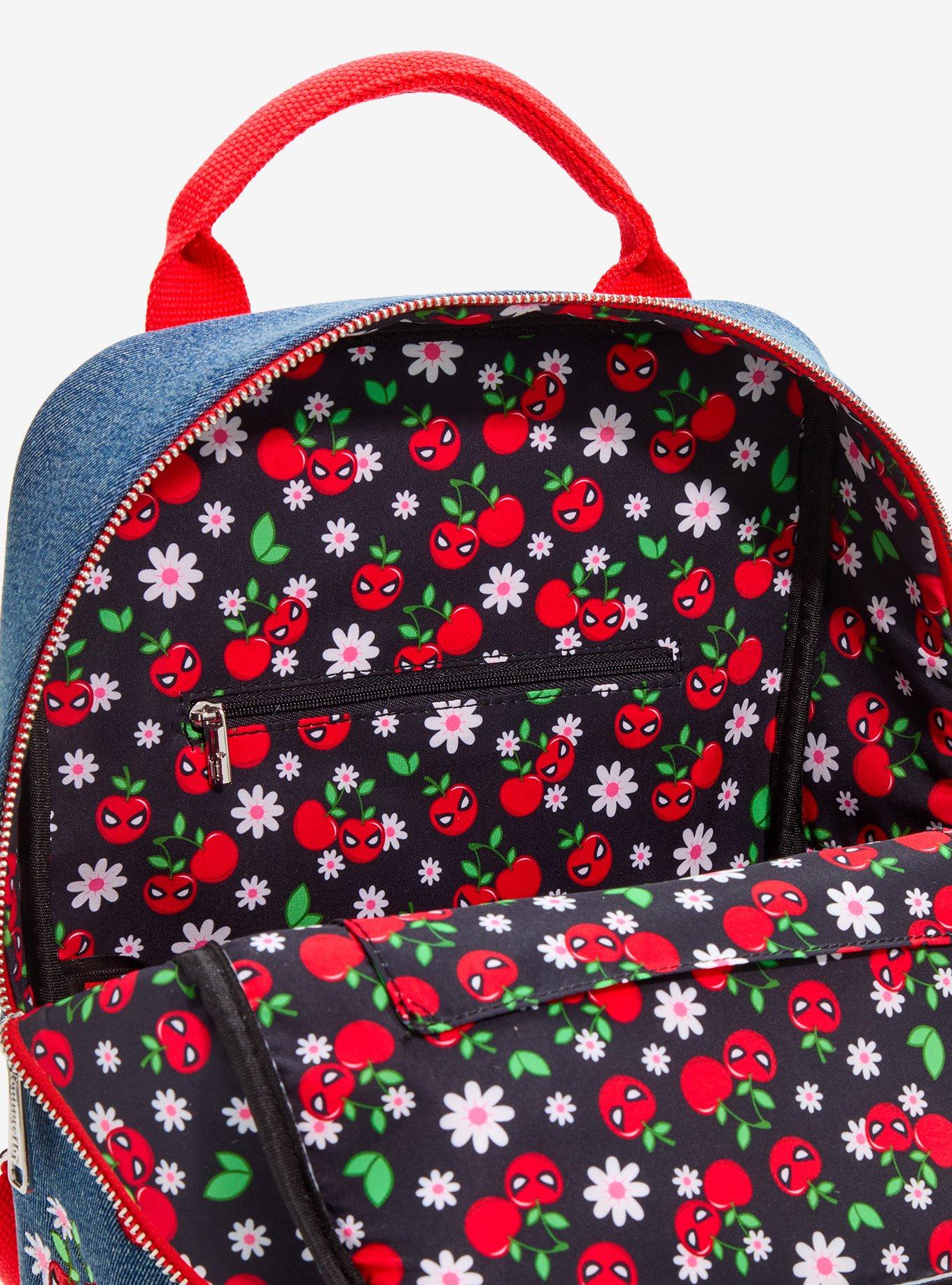 Loungefly Marvel Spider-Man Cherries Denim Mini Backpack - BoxLunch Exclusive, , alternate