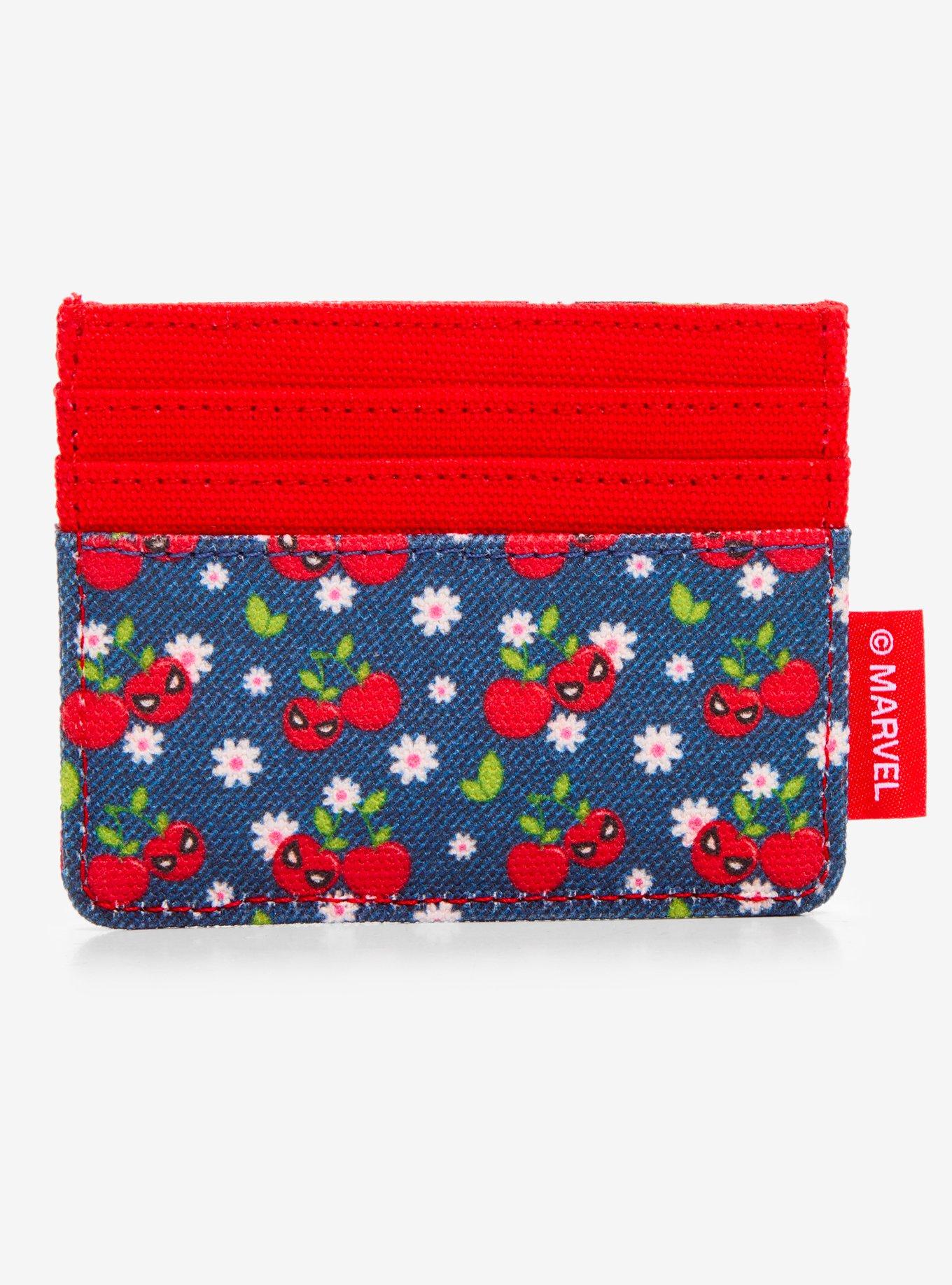 Loungefly Marvel Spider-Man Floral Cherries Denim Cardholder - BoxLunch Exclusive, , alternate