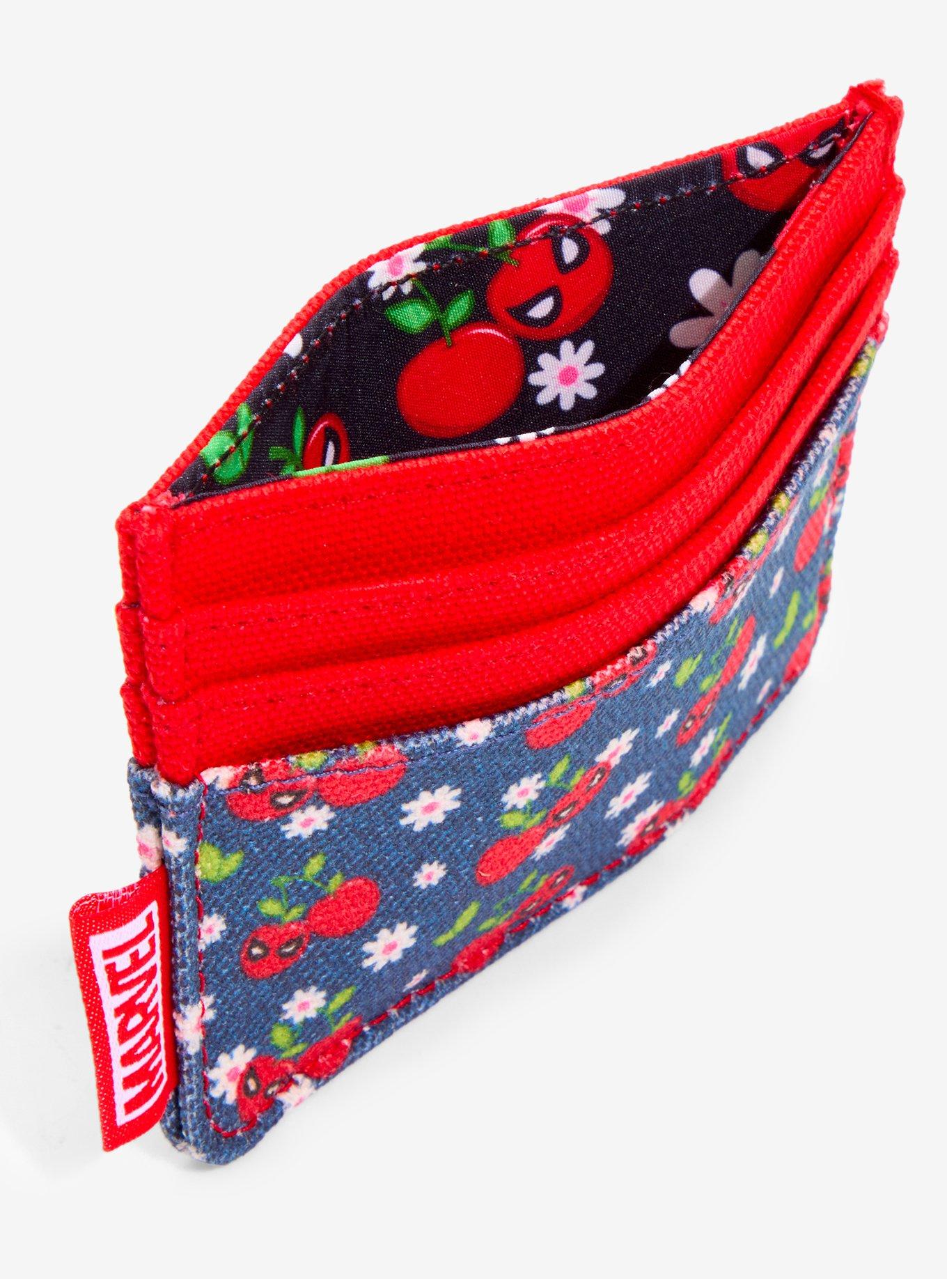 Loungefly Marvel Spider-Man Floral Cherries Denim Cardholder - BoxLunch Exclusive, , alternate