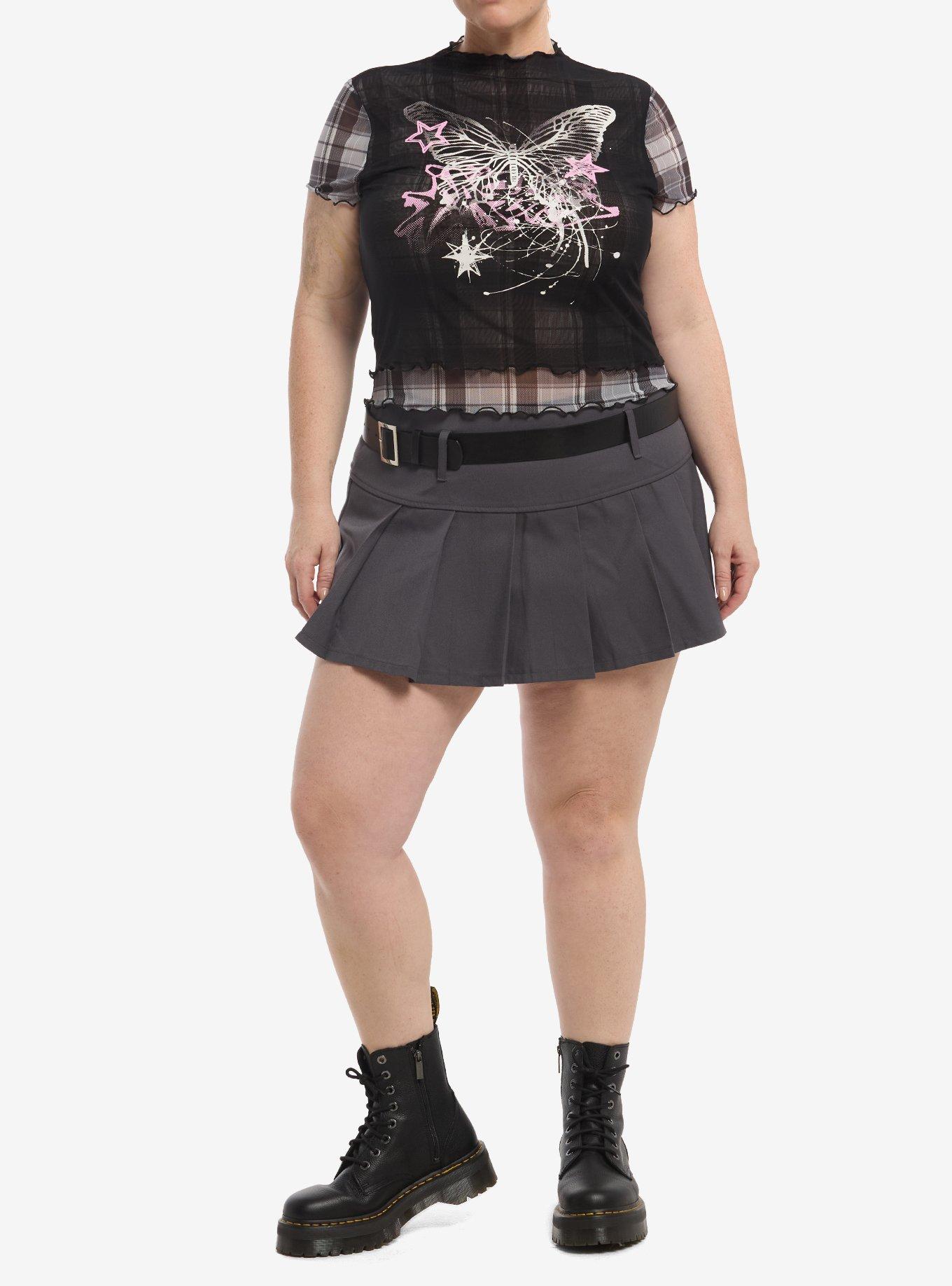 Social Collision Butterfly Star Mesh Girls Twofer Top Plus Size, , hi-res