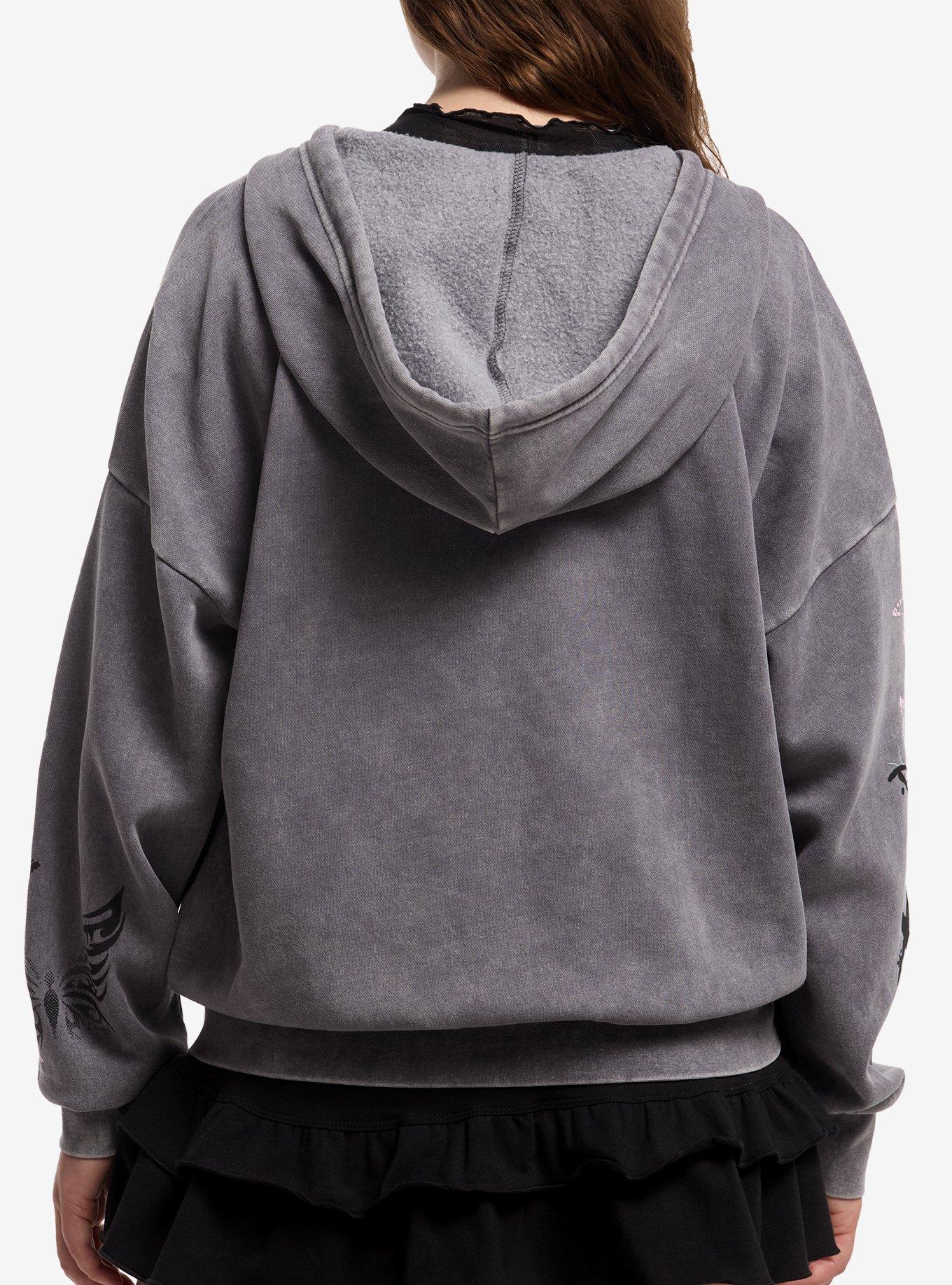 Social Collision Cat Skull Doodle Girls Hoodie, , hi-res