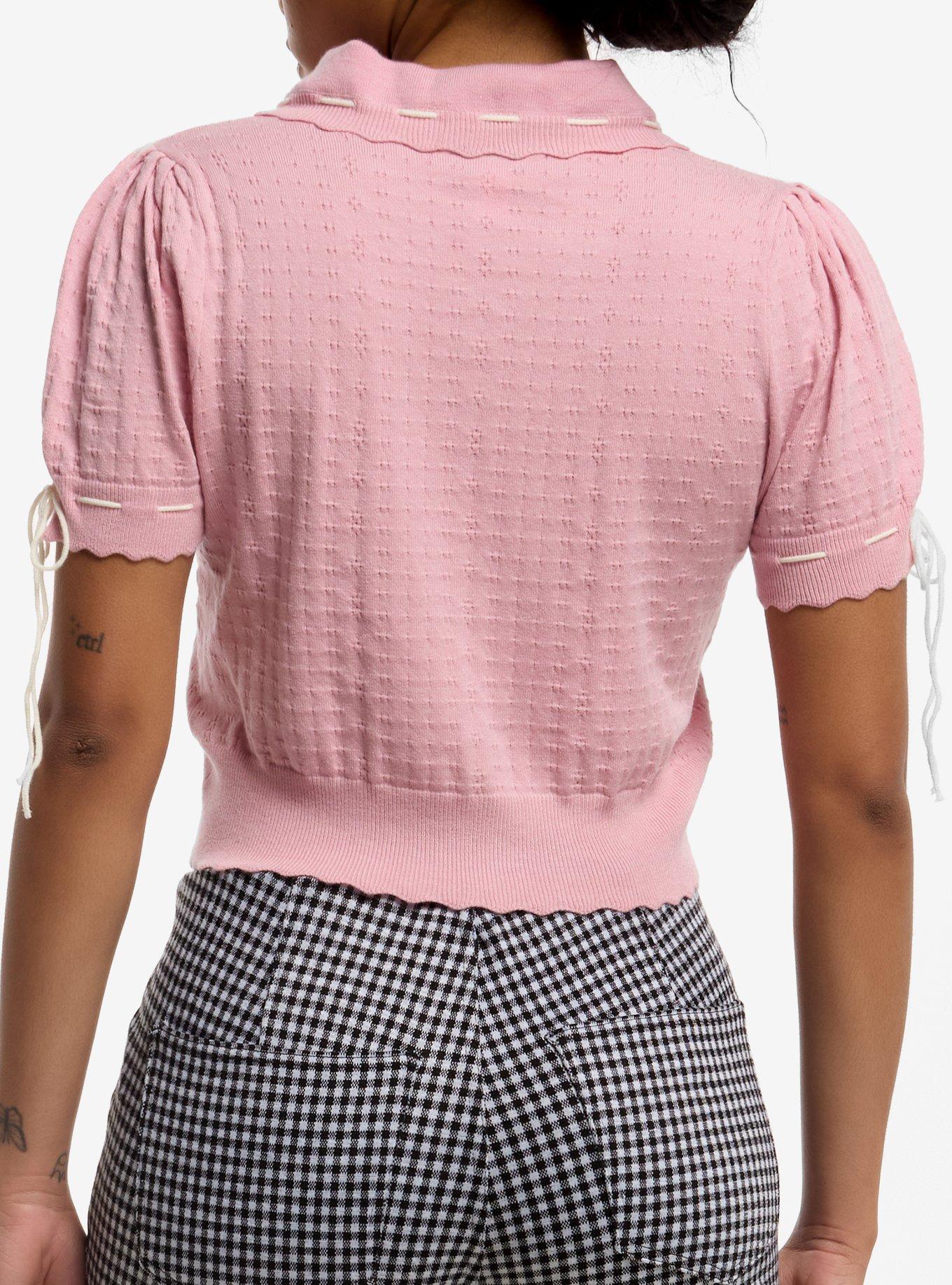 Sweet Society Pink Pointelle Girls Cardigan, MULTI, alternate