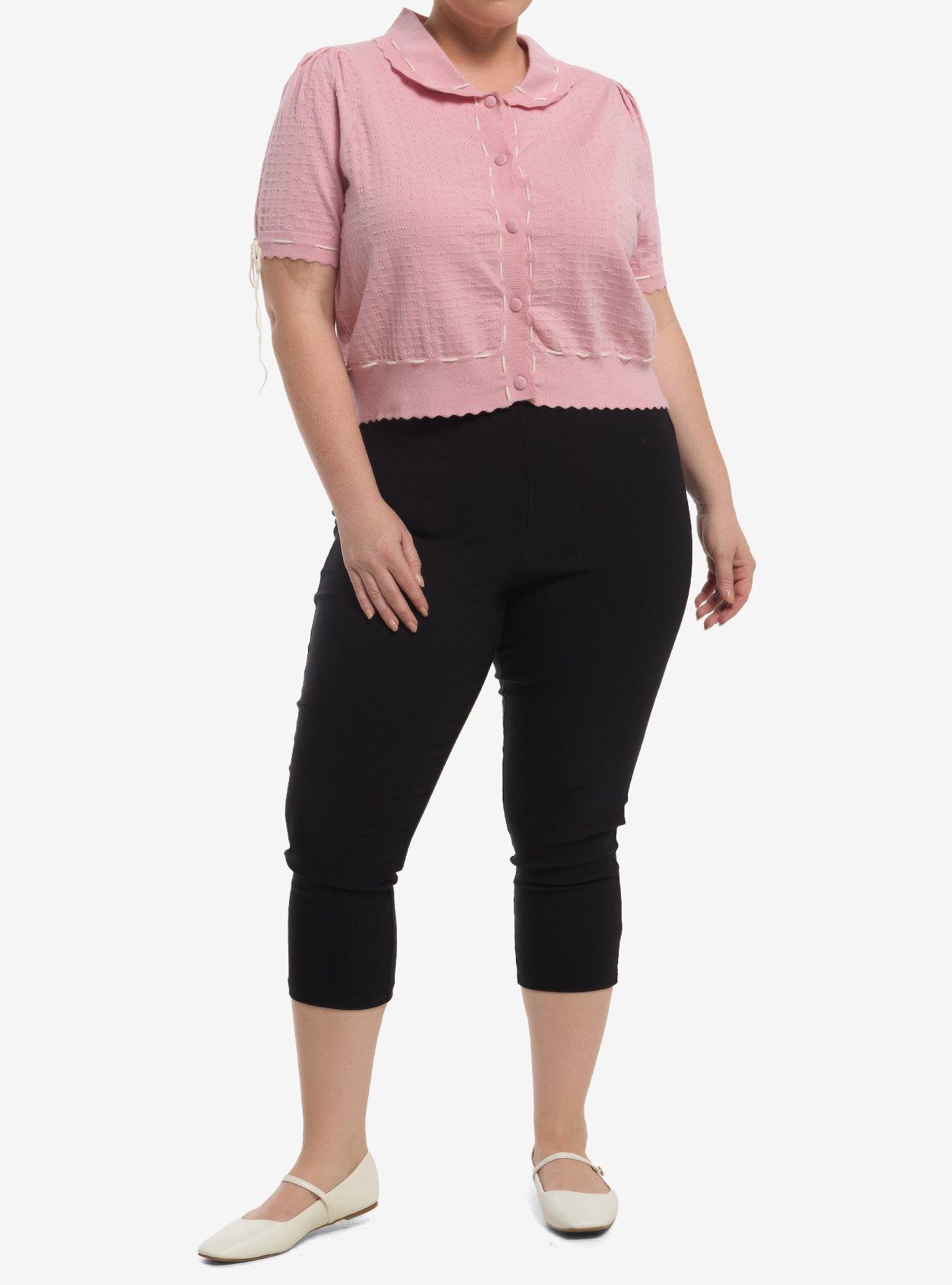 Sweet Society Pink Pointelle Girls Cardigan Plus Size, , hi-res