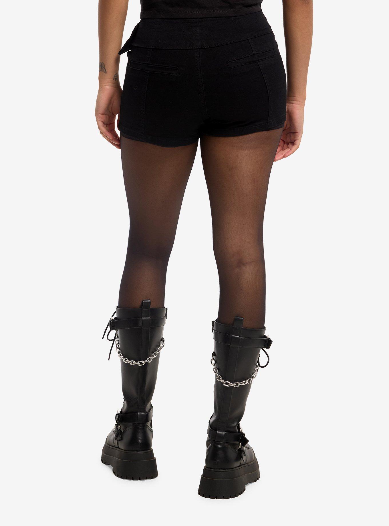 Social Collision Double Grommet Belt Mini Shorts, , hi-res