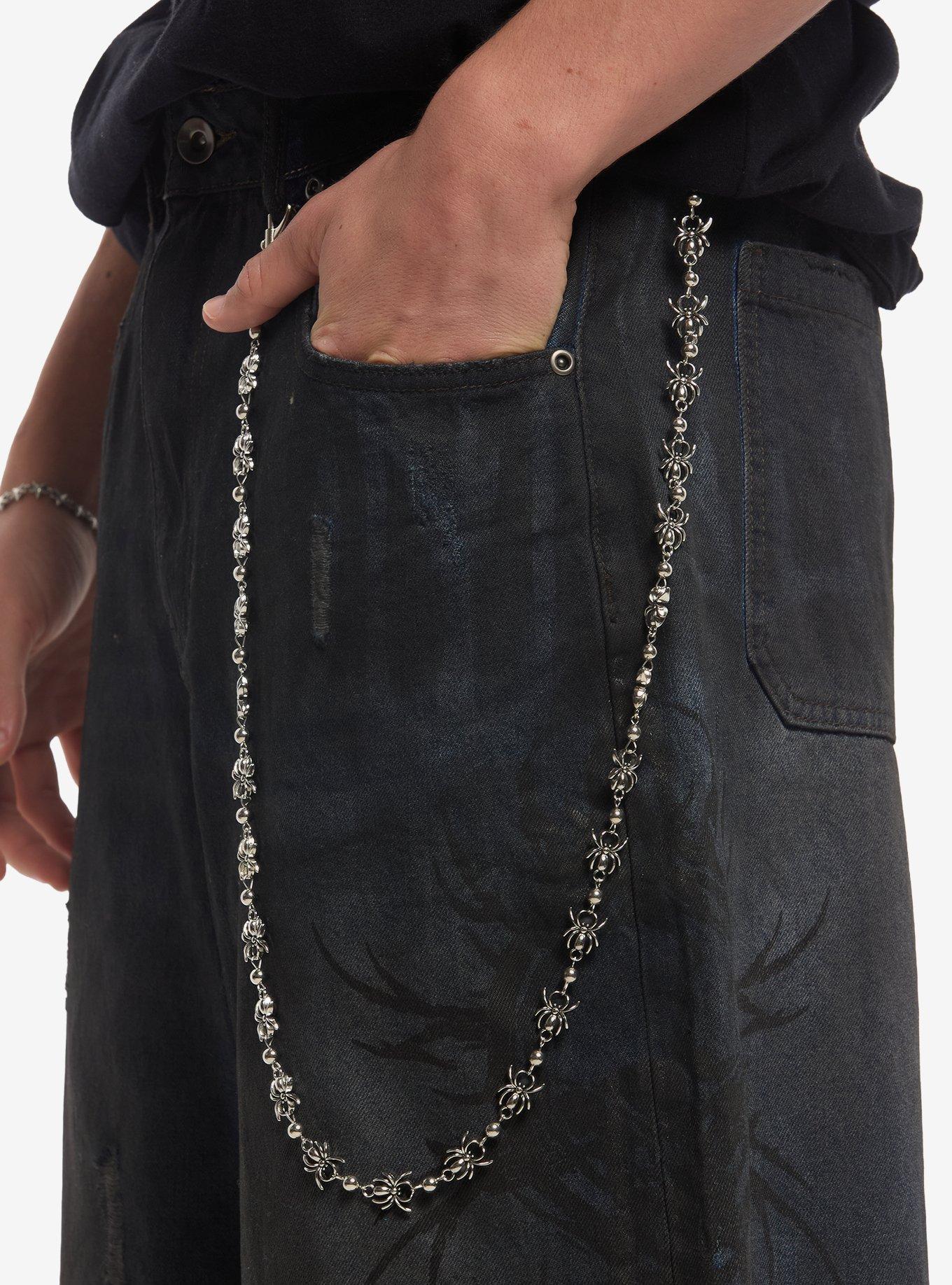 Dark Wash Cyber Spider Chain Jorts, MULTI, alternate