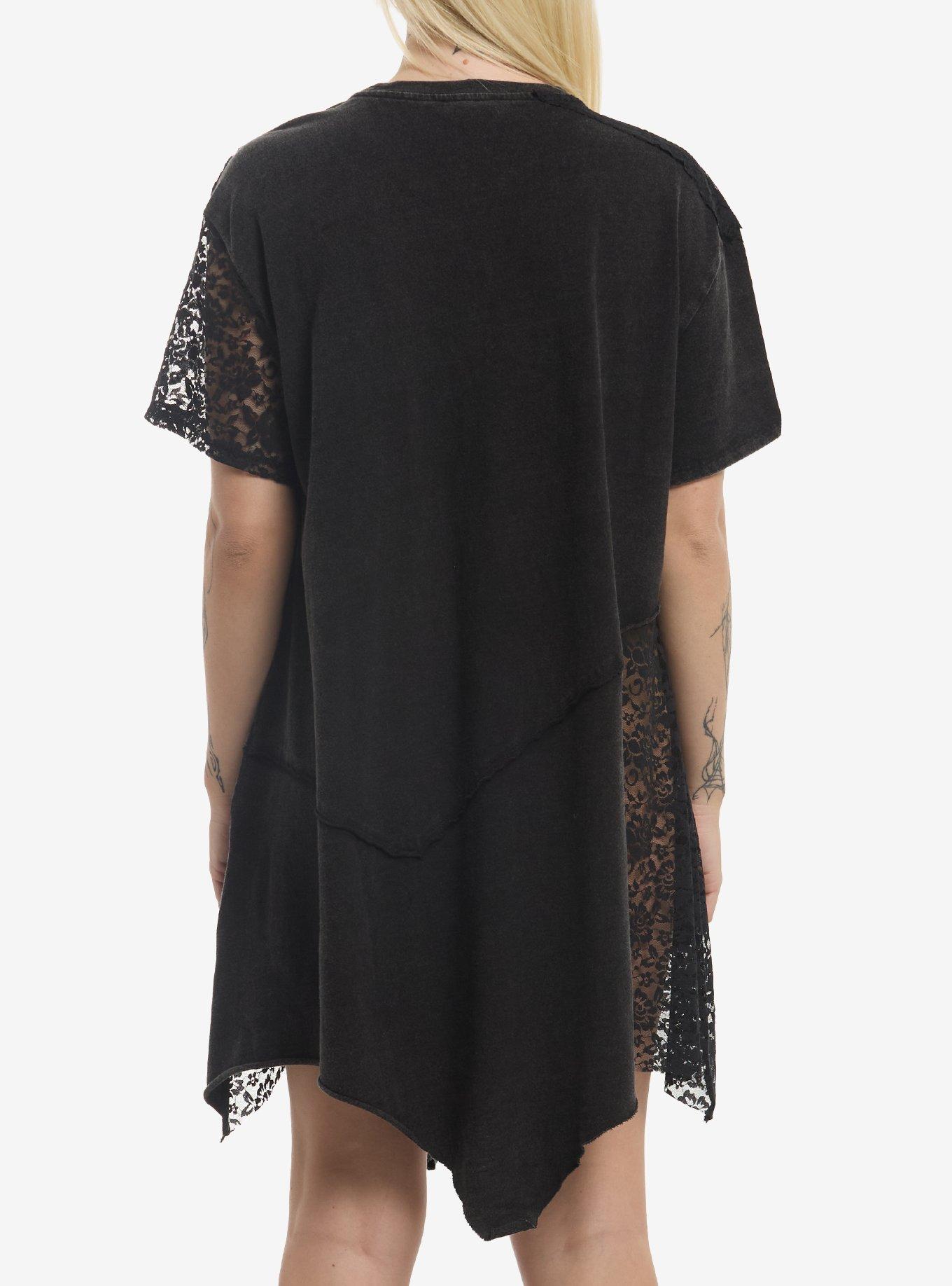 Cosmic Aura Butterfly & Lace Panel T-Shirt Dress, MULTI, alternate